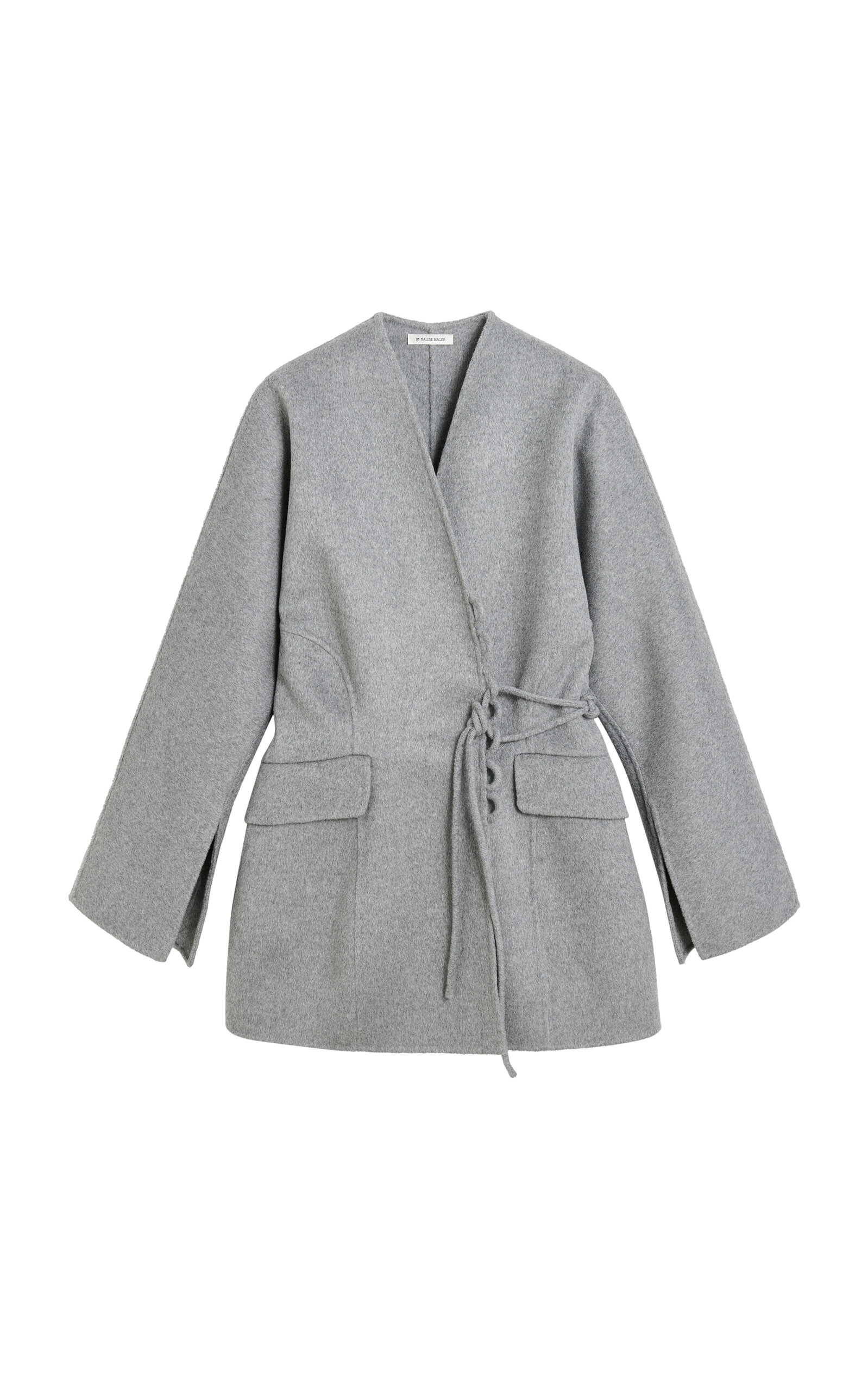 Shop By Malene Birger Lalou Wrapped Wool Jacket In Grey