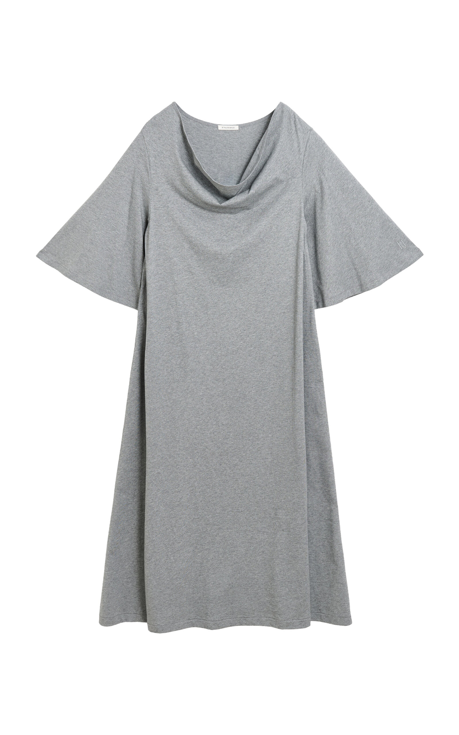 By Malene Birger Yalia Draped Organic Cotton Maxi Dress In Grey