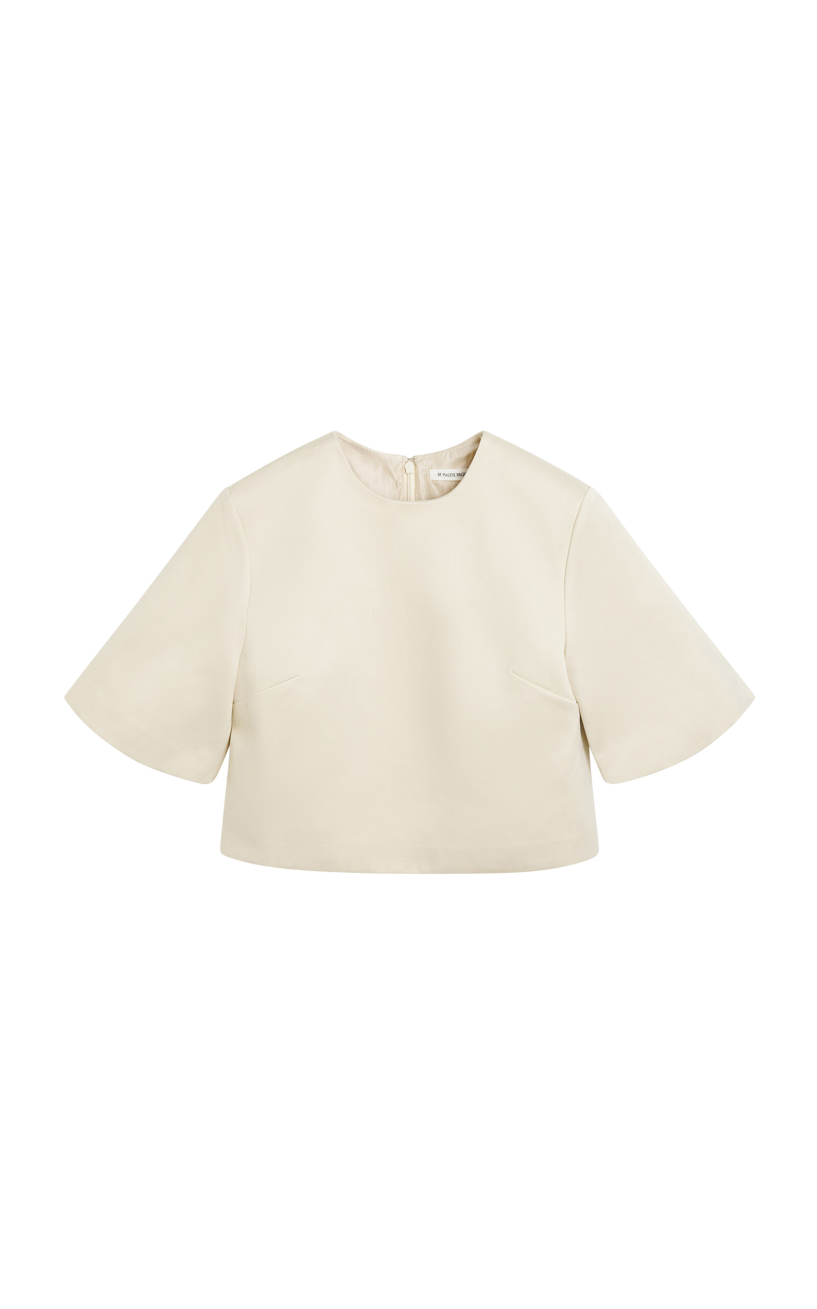 By Malene Birger Hania Boxy Cotton-blend Cropped T-shirt In Grey