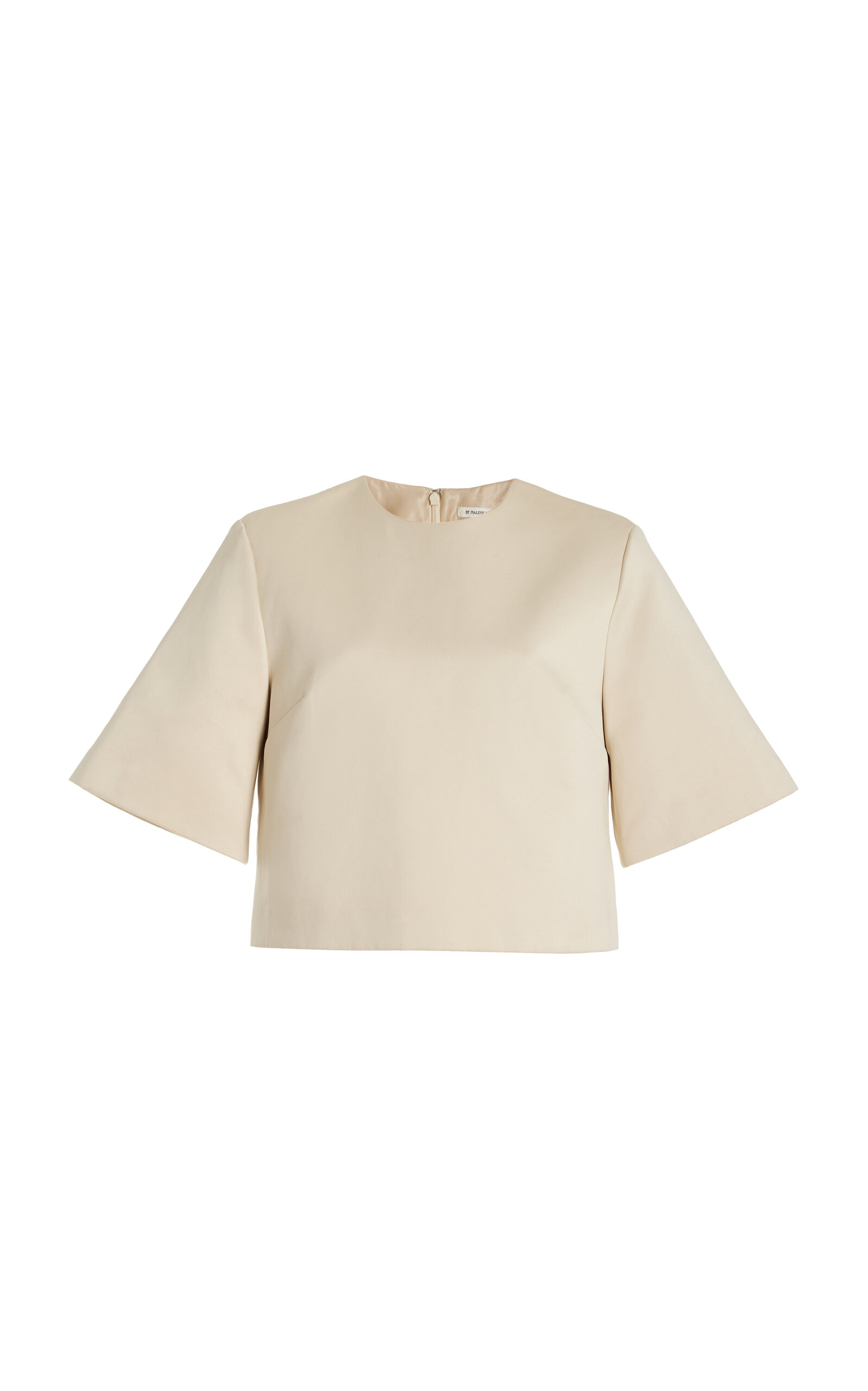 By Malene Birger Hania Boxy Cotton-Blend Cropped T-Shirt - Grey