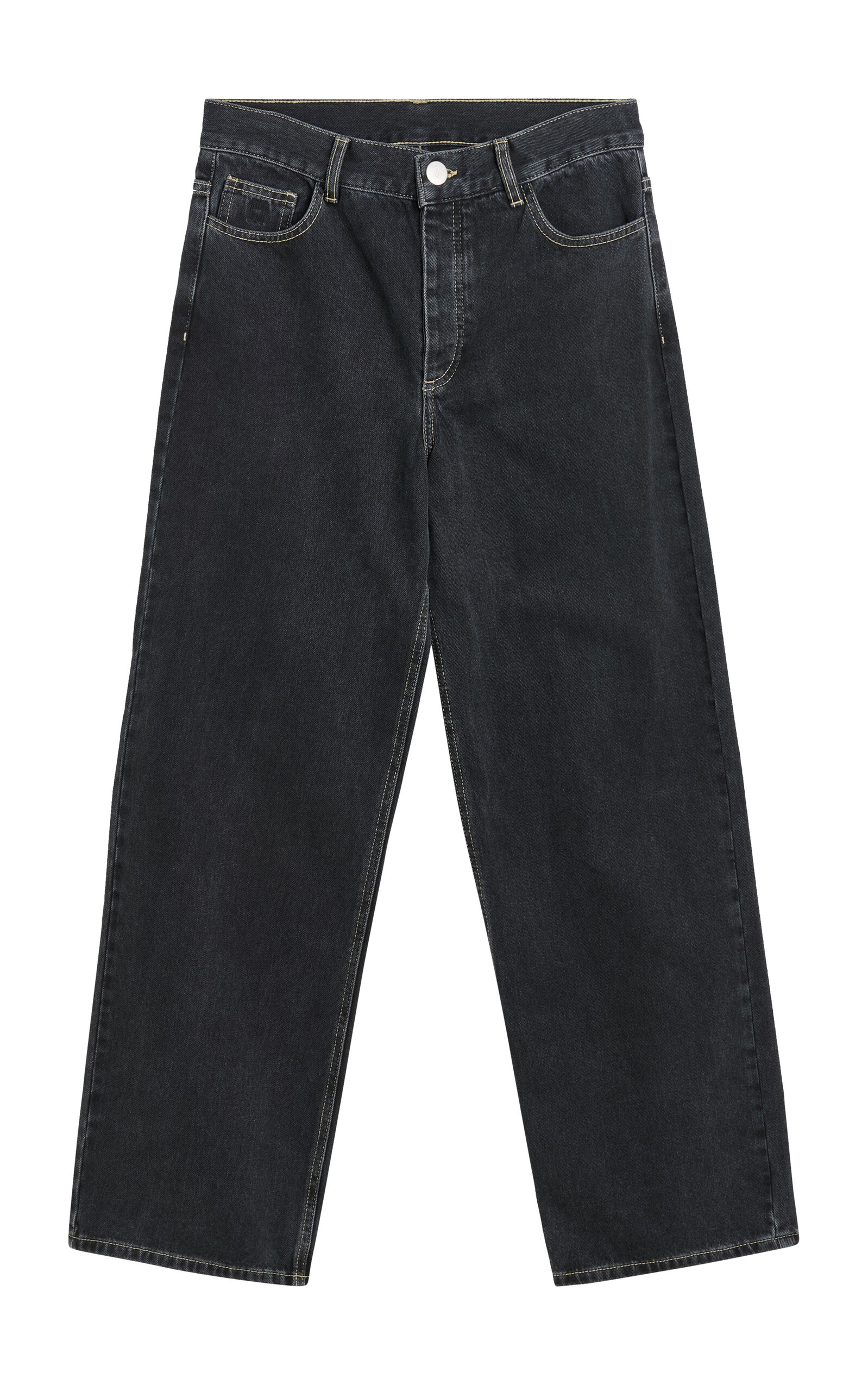 Shop By Malene Birger Vinola Rigid Organic Cotton Mid-rise Straight-leg Jeans In Black