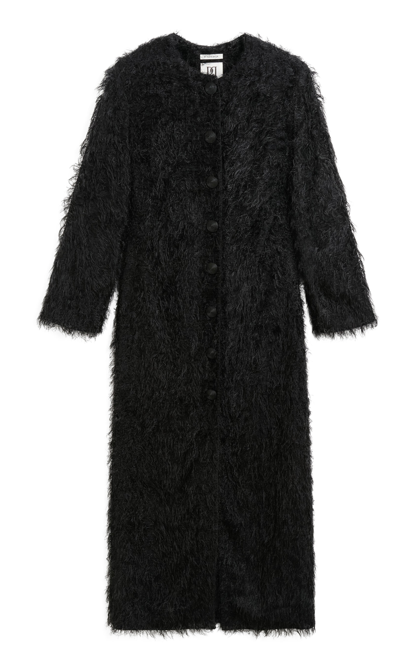 Shop By Malene Birger Susenne Textured Vegan Fur Maxi Dress In Black