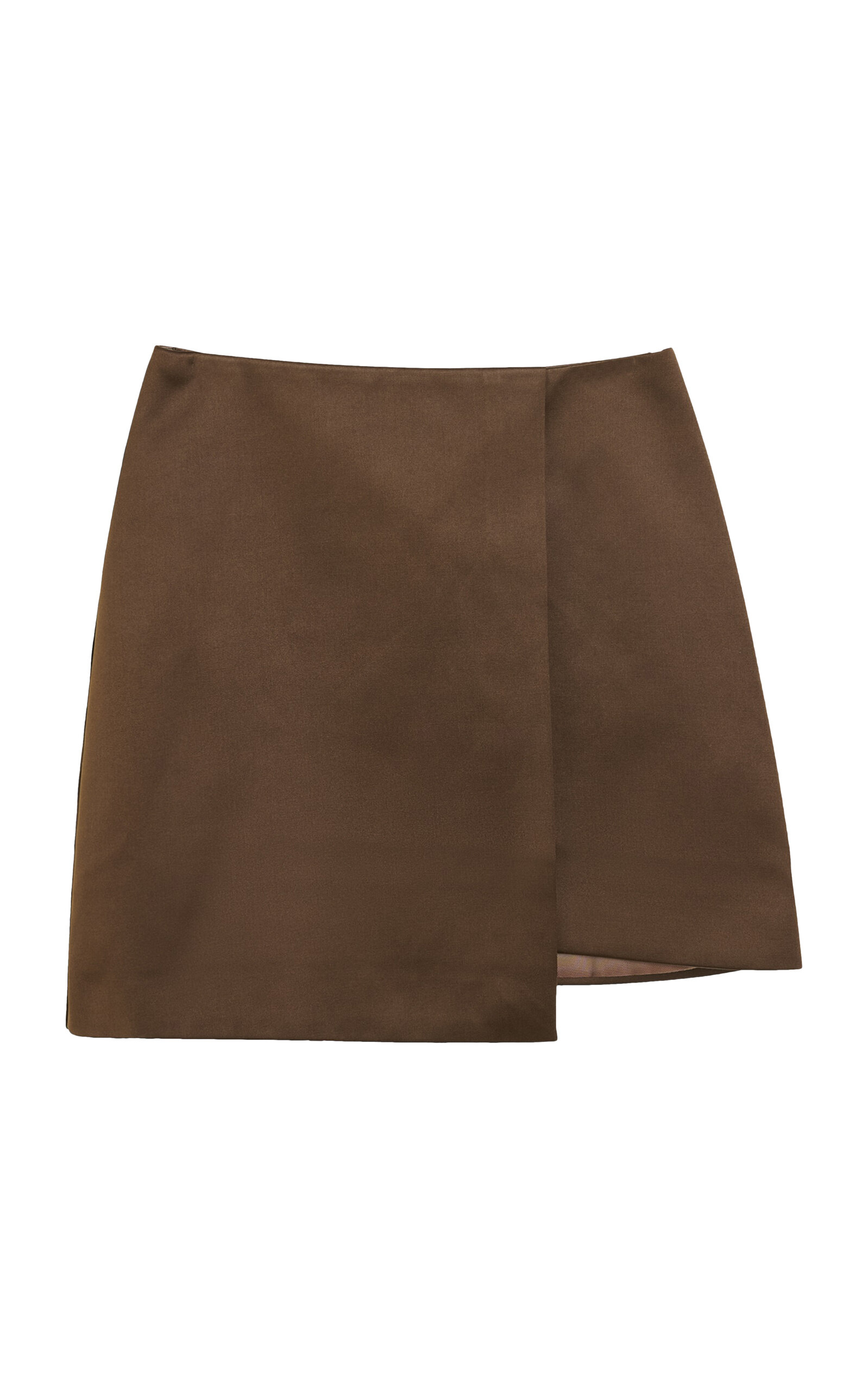 By Malene Birger Raye Cotton-blend Mini Wrap Skirt In Brown