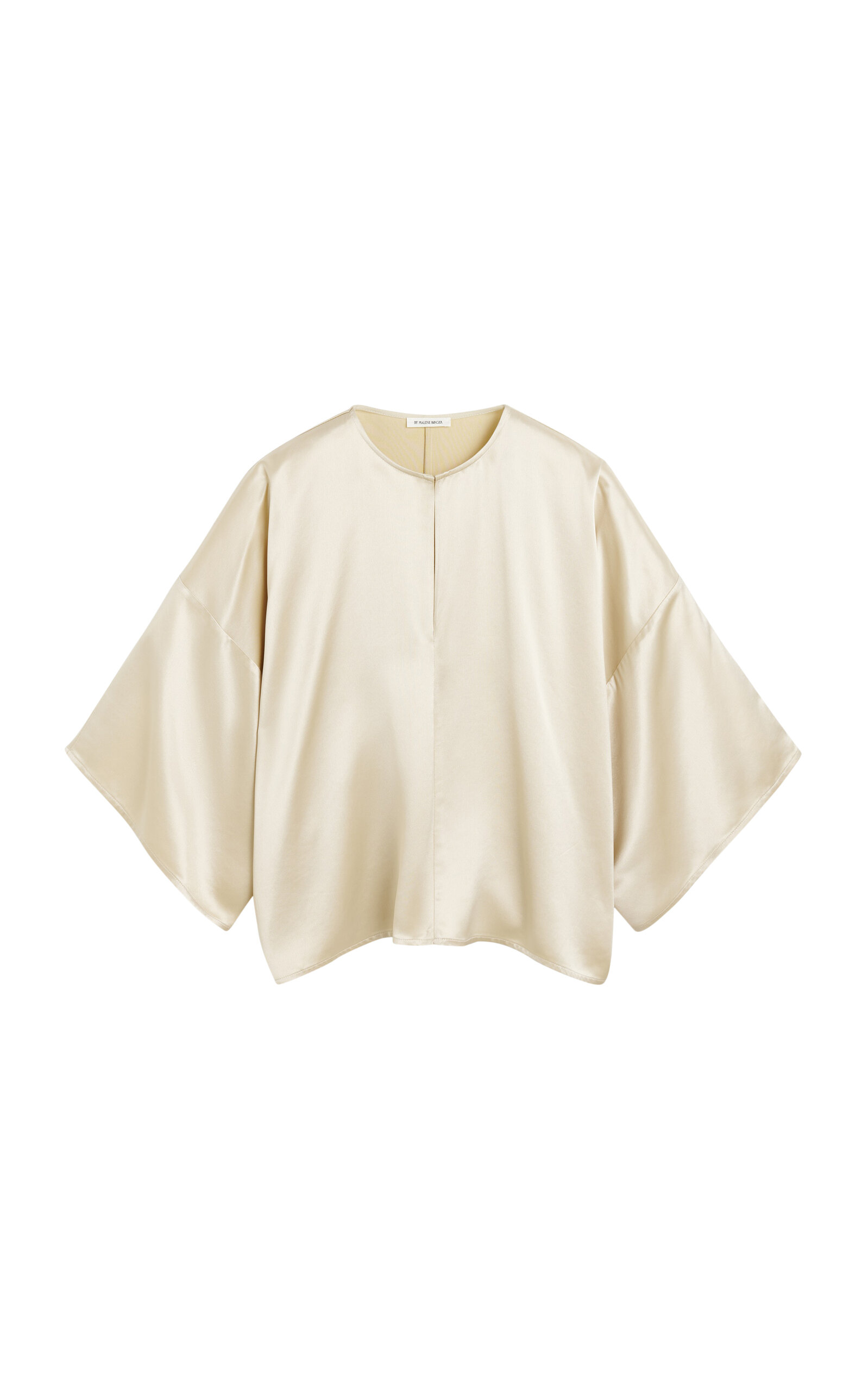 Shop By Malene Birger Cicie Oversized Satin Top In Ivory