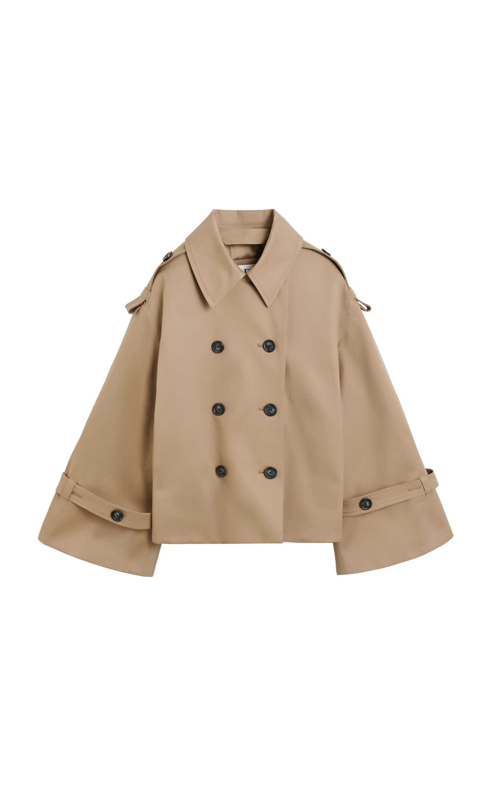 Shop By Malene Birger Alisandra Cropped Organic Cotton Trench Coat In Brown