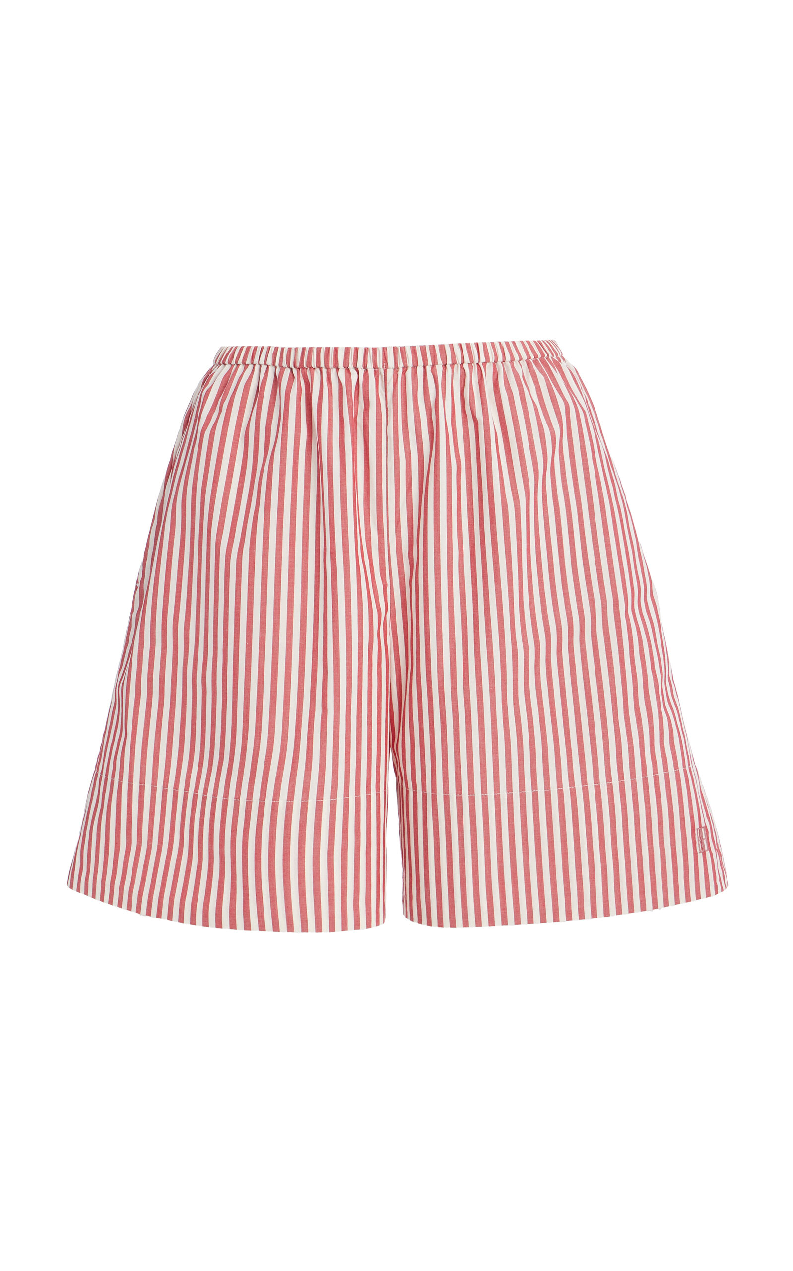 By Malene Birger Siona Striped Organic Cotton Poplin Shorts