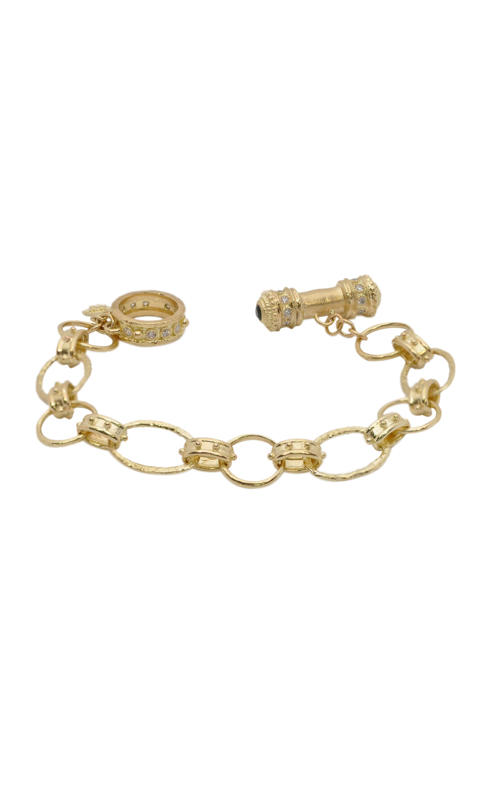 18K Yellow Gold; Diamond; And Tourmaline Bracelet