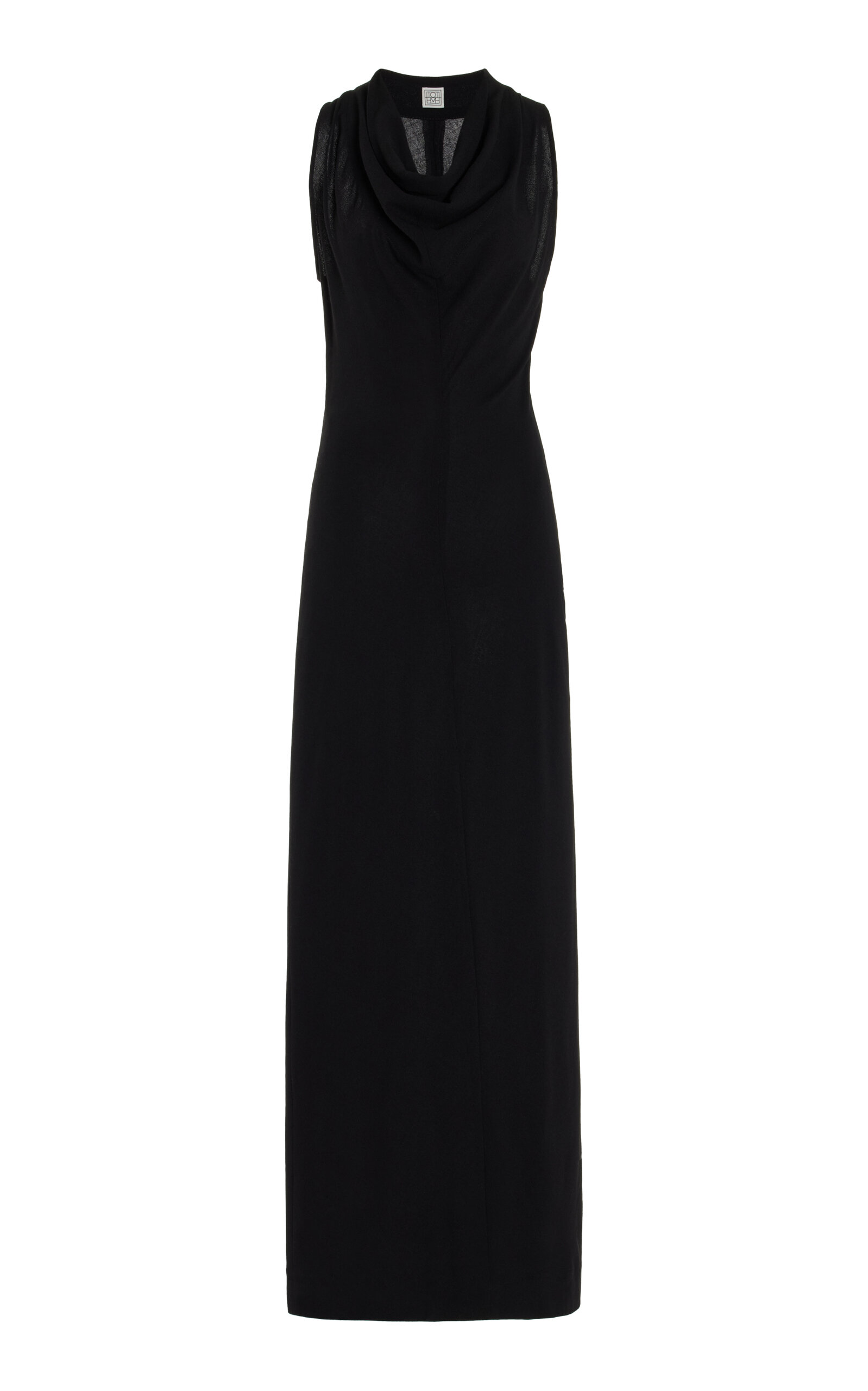 Totême Cowl-neck Crepe Maxi Dress In Black