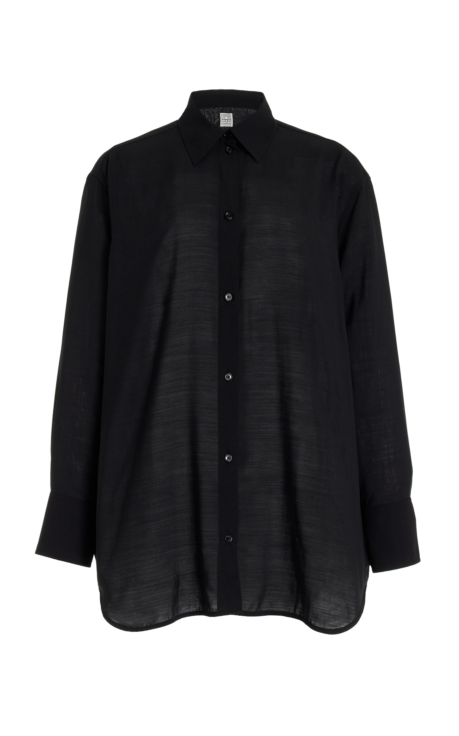 Toteme Relaxed Wool Voile Shirt - Black