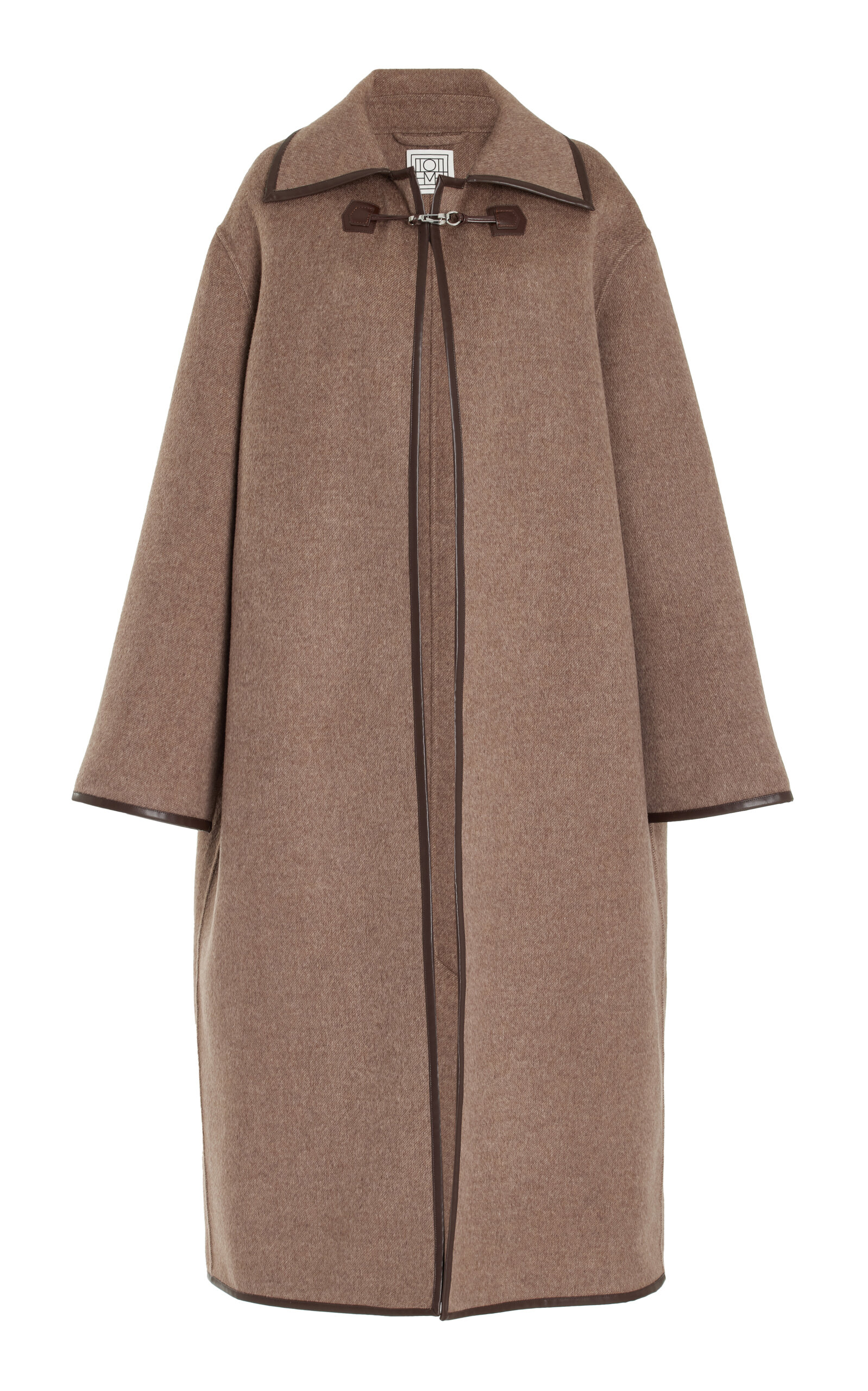 Totême Double-clasp Wool Coat In Brown