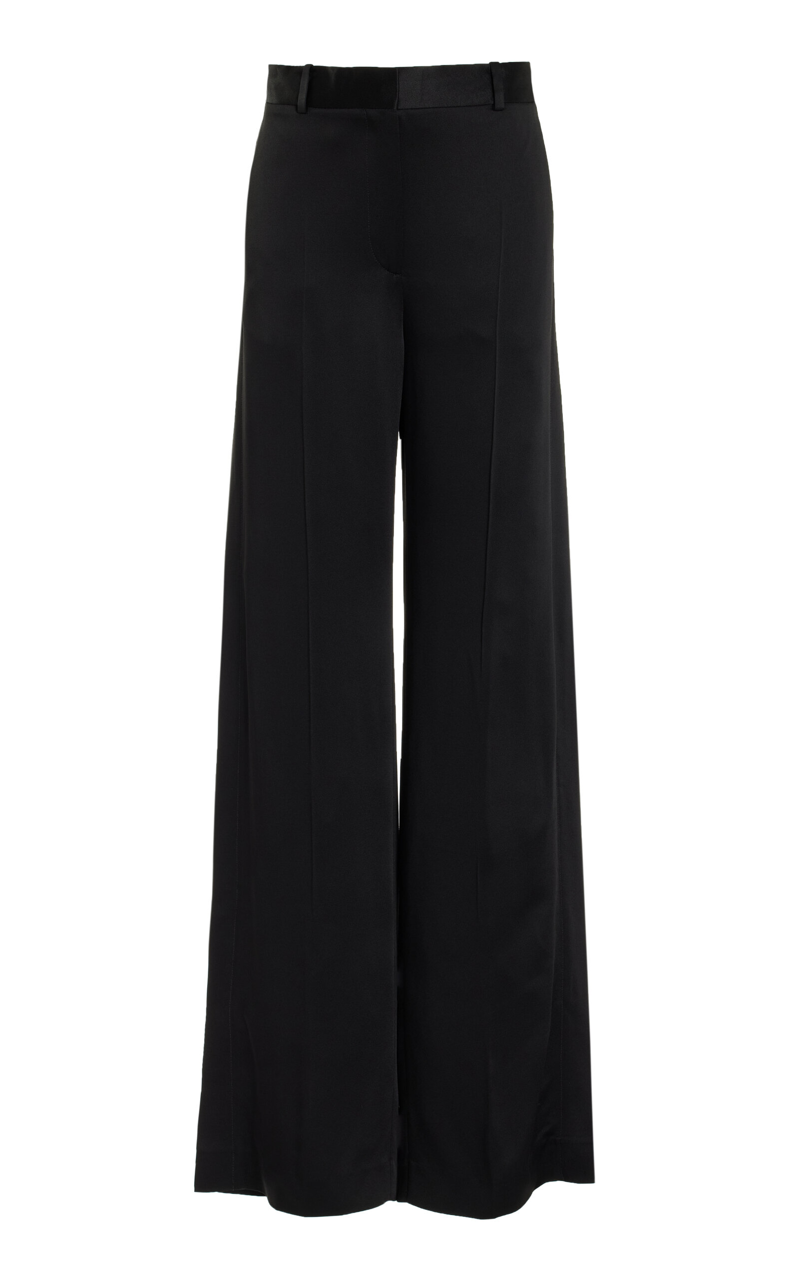Toteme Cuff-Slit Satin Wide-Leg Trousers
