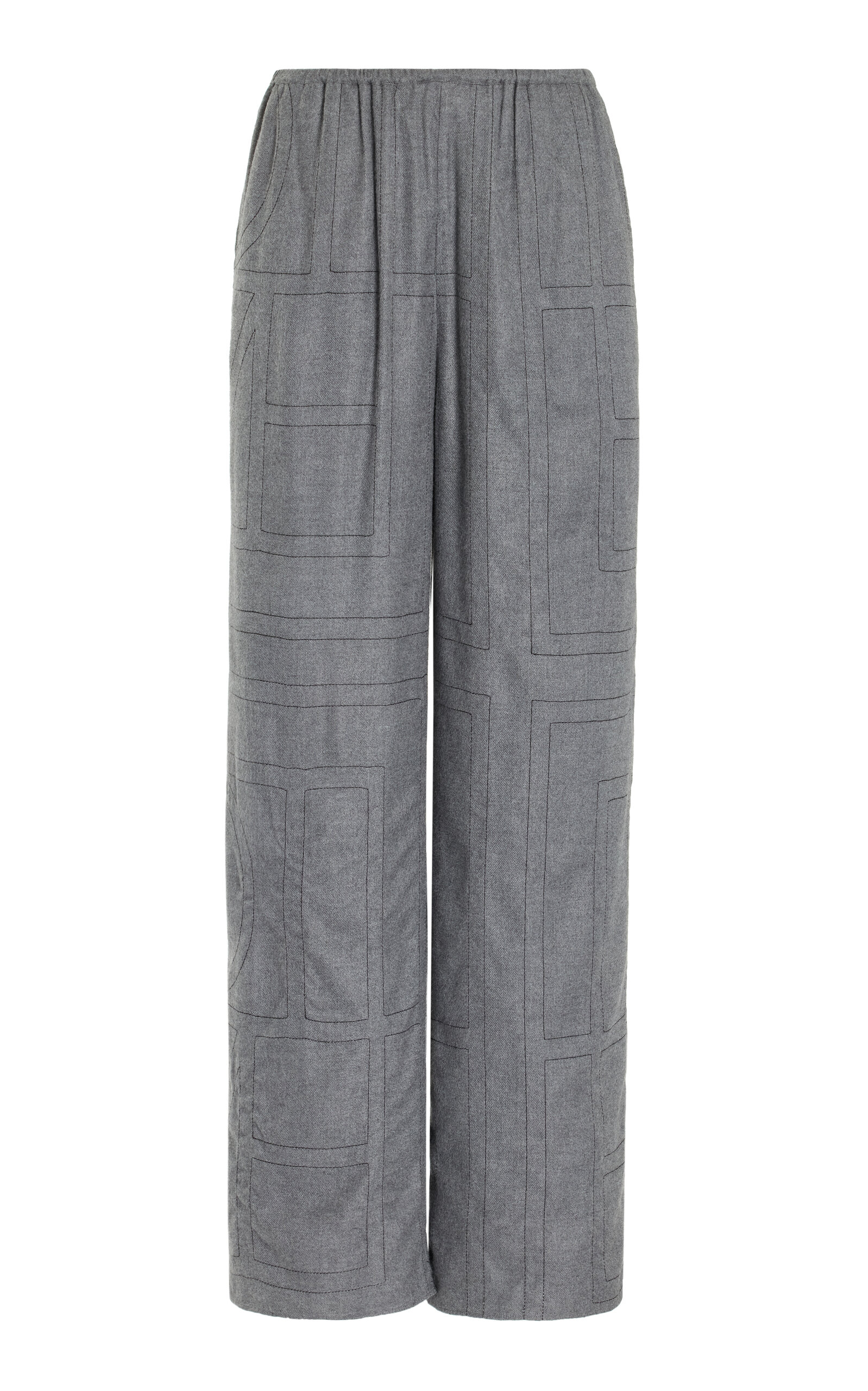 Toteme Monogram Flannel PJ Bottoms - Grey
