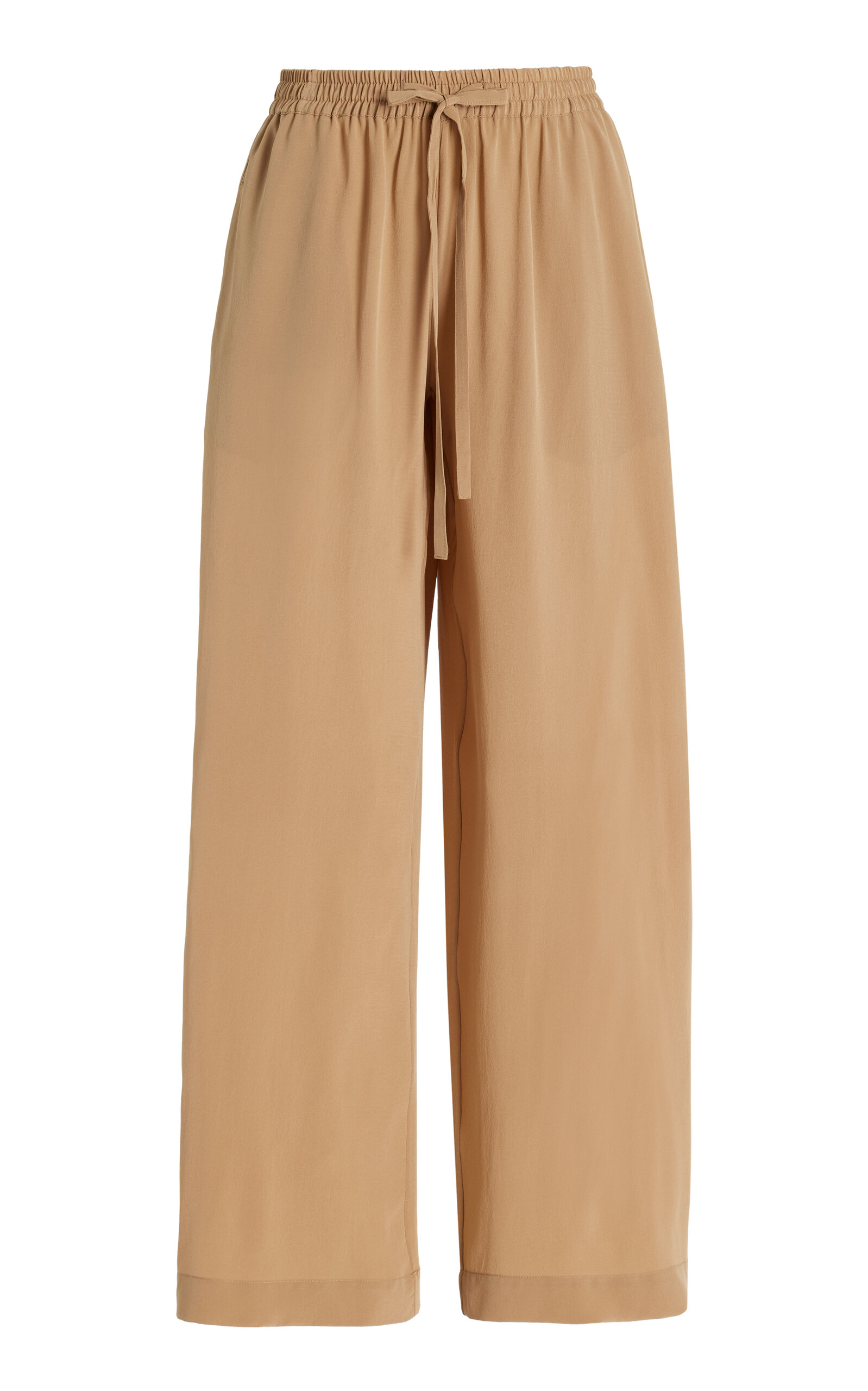 Shop Matteau Silk Wide-leg Pants In Brown