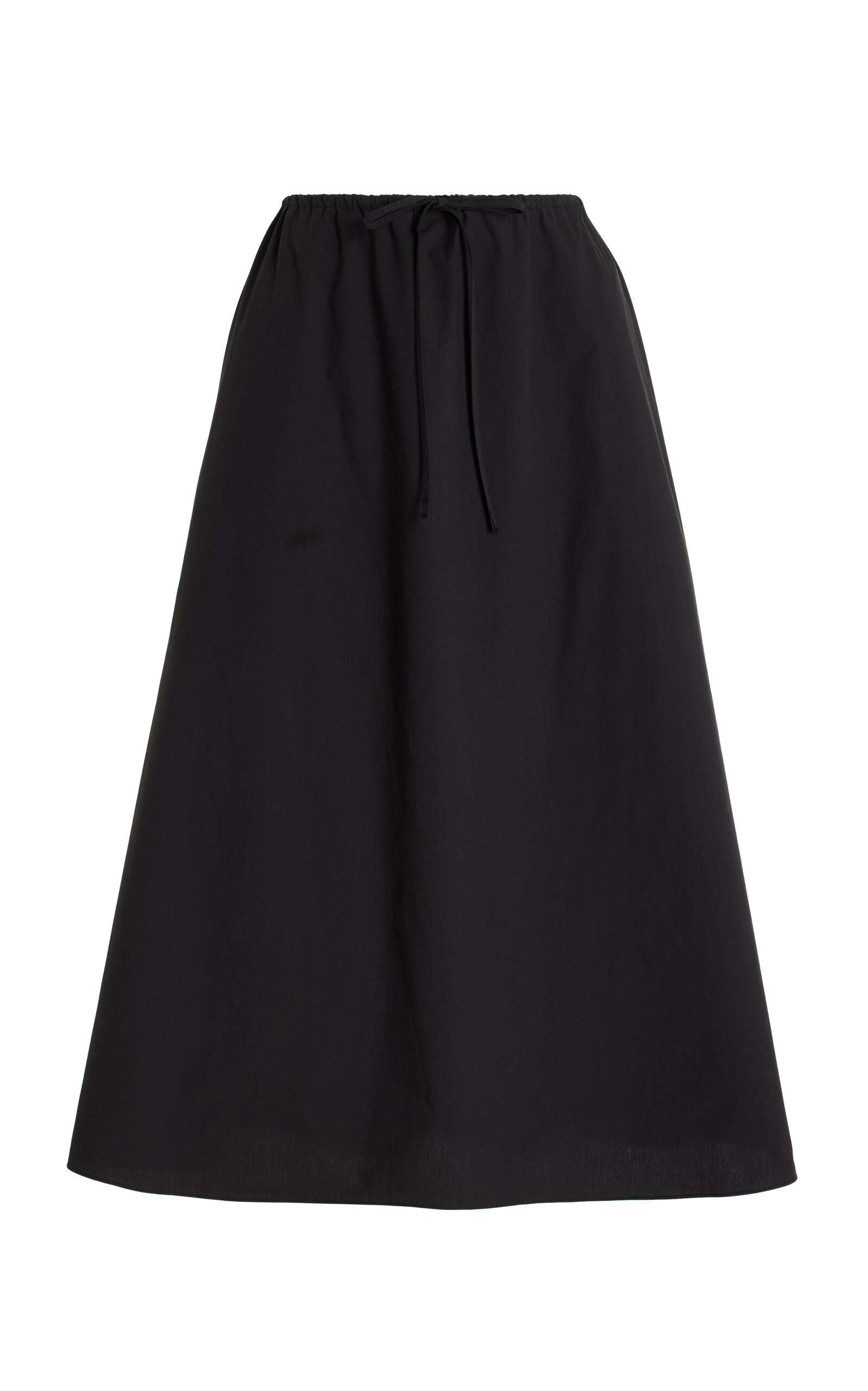 Matteau Ruched Organic-cotton Maxi Skirt In Black