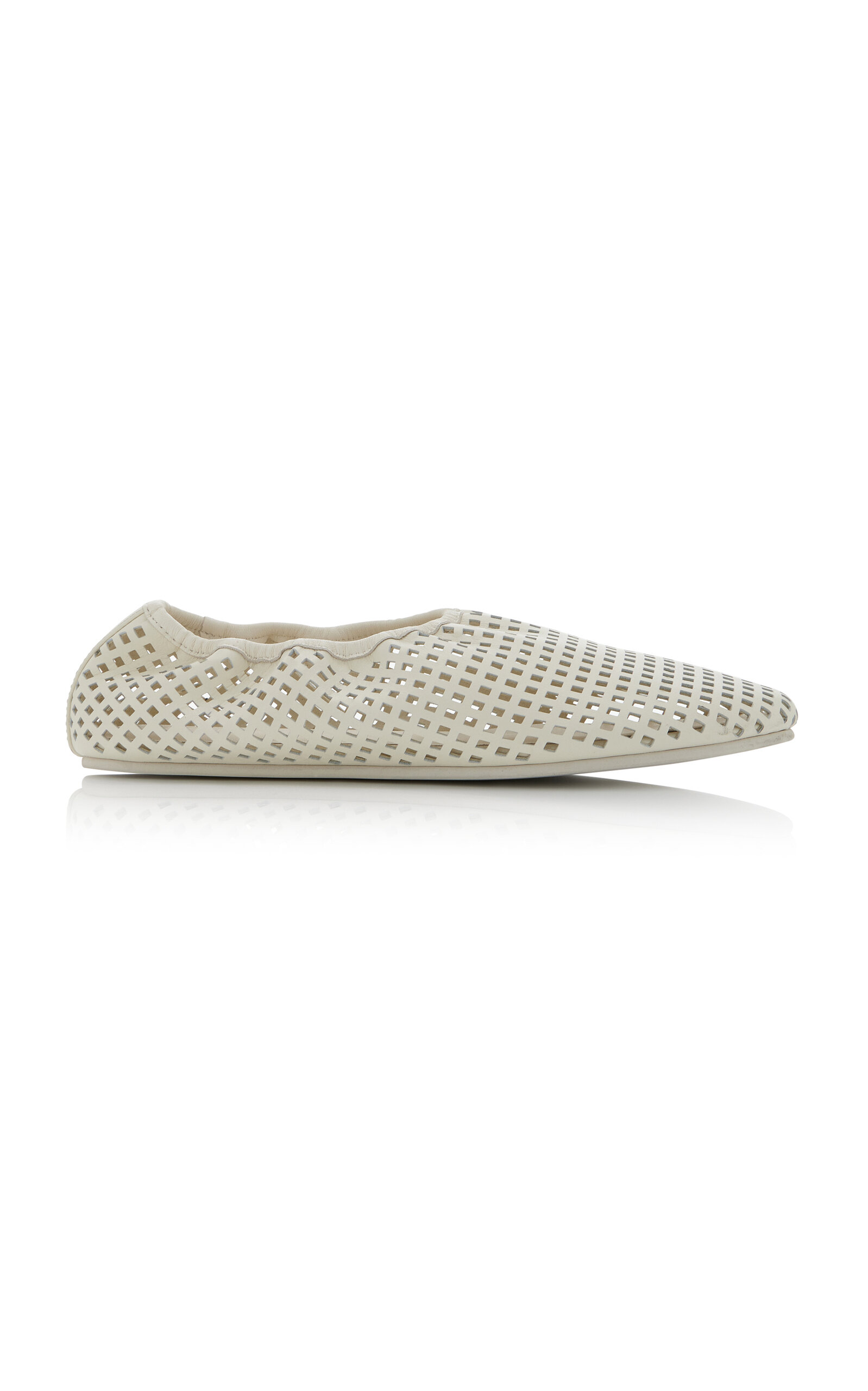 St. Agni Perforated Leather Ballet Flats - White