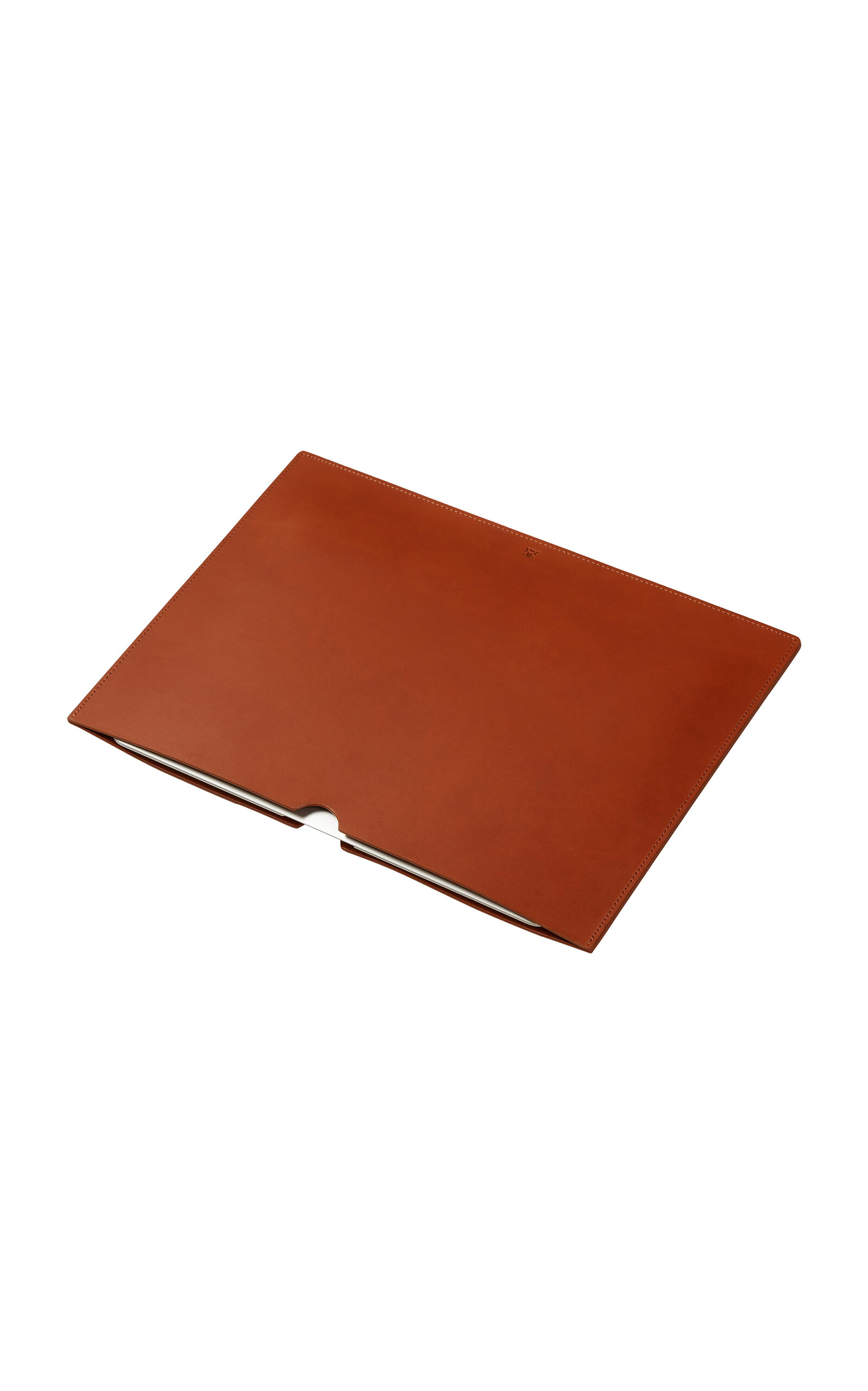 Paradise Row Leather Laptop Sleeve In Brown