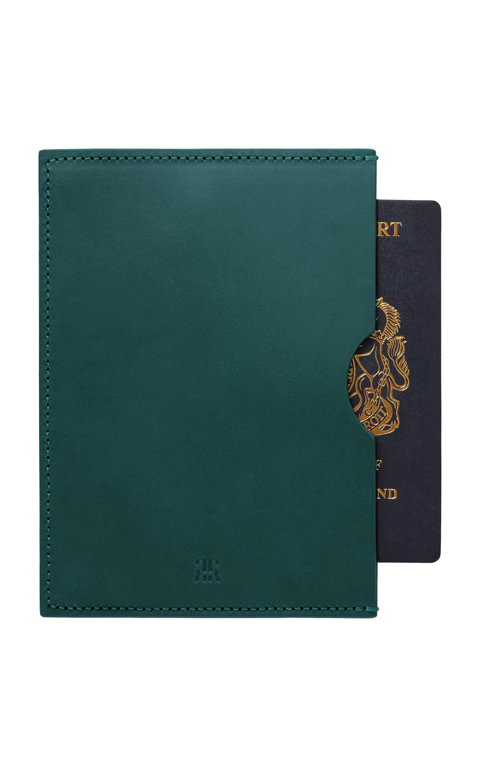 Paradise Row Leather Passport Holder In Green