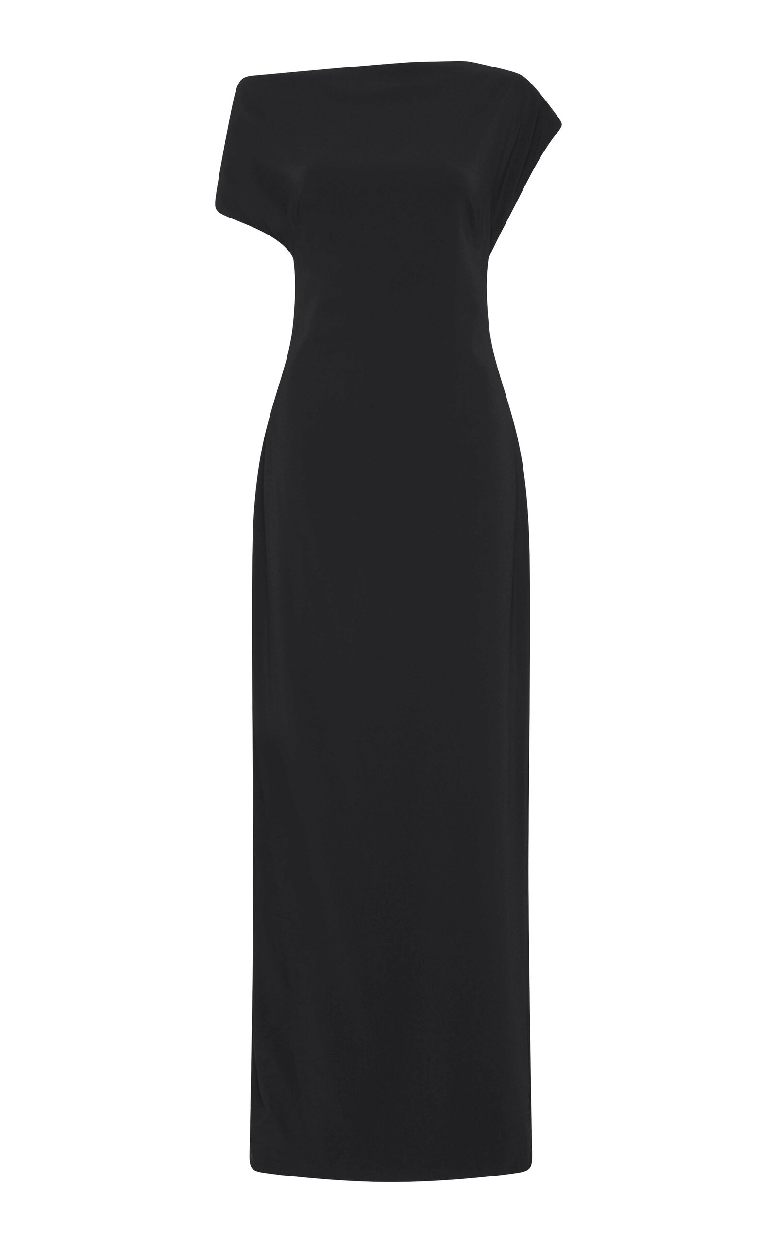 St. Agni Asymmetric Jersey Maxi Dress - Black