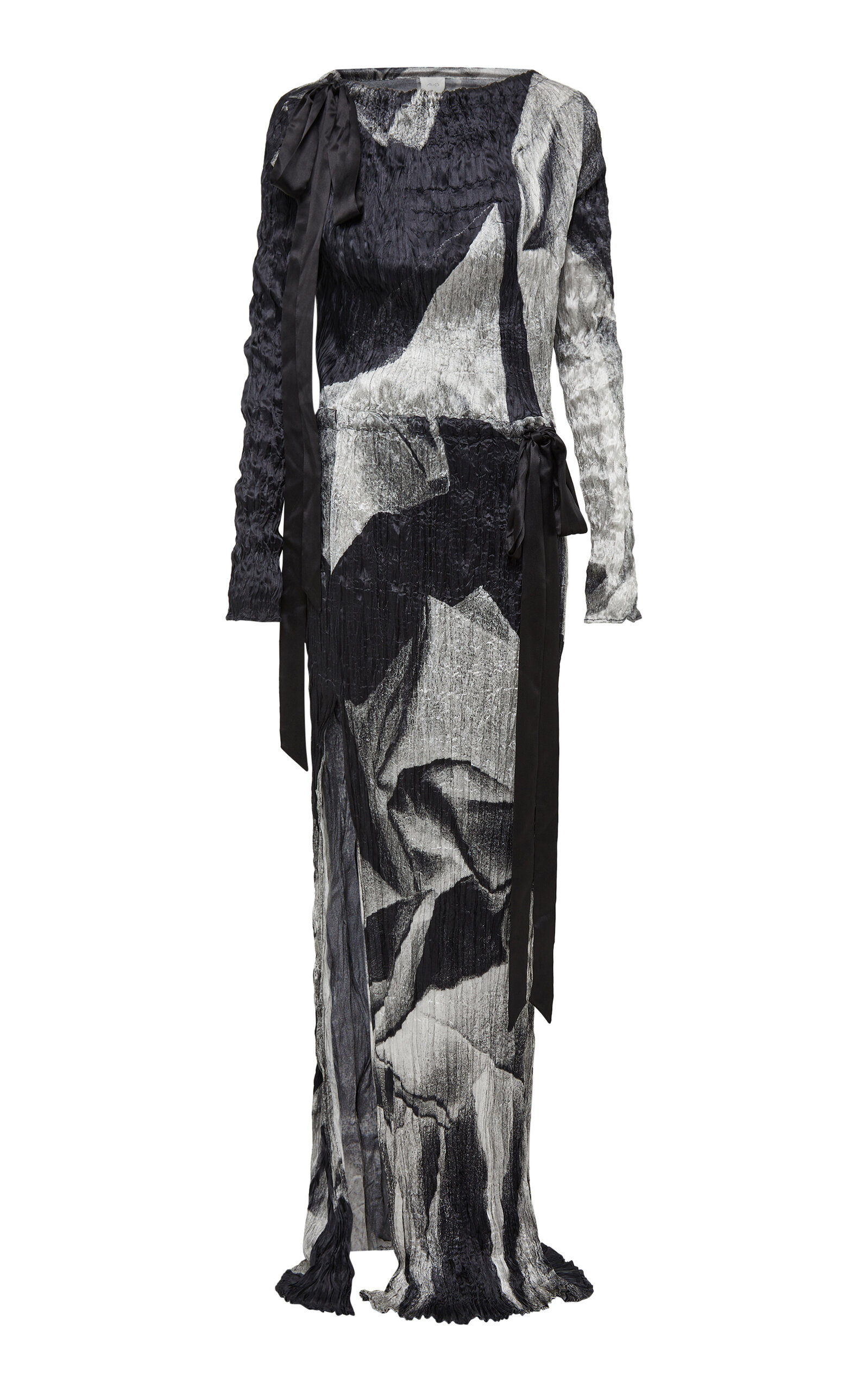 RORY WILLIAM DOCHERTY Crushed Stretch-Silk Maxi Dress - Black/white - Men's Clothing