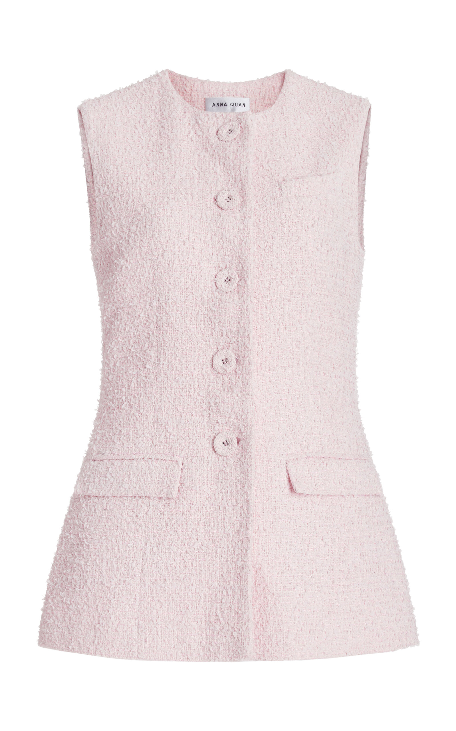 Anna Quan Bailey Tweed Vest - Light Pink