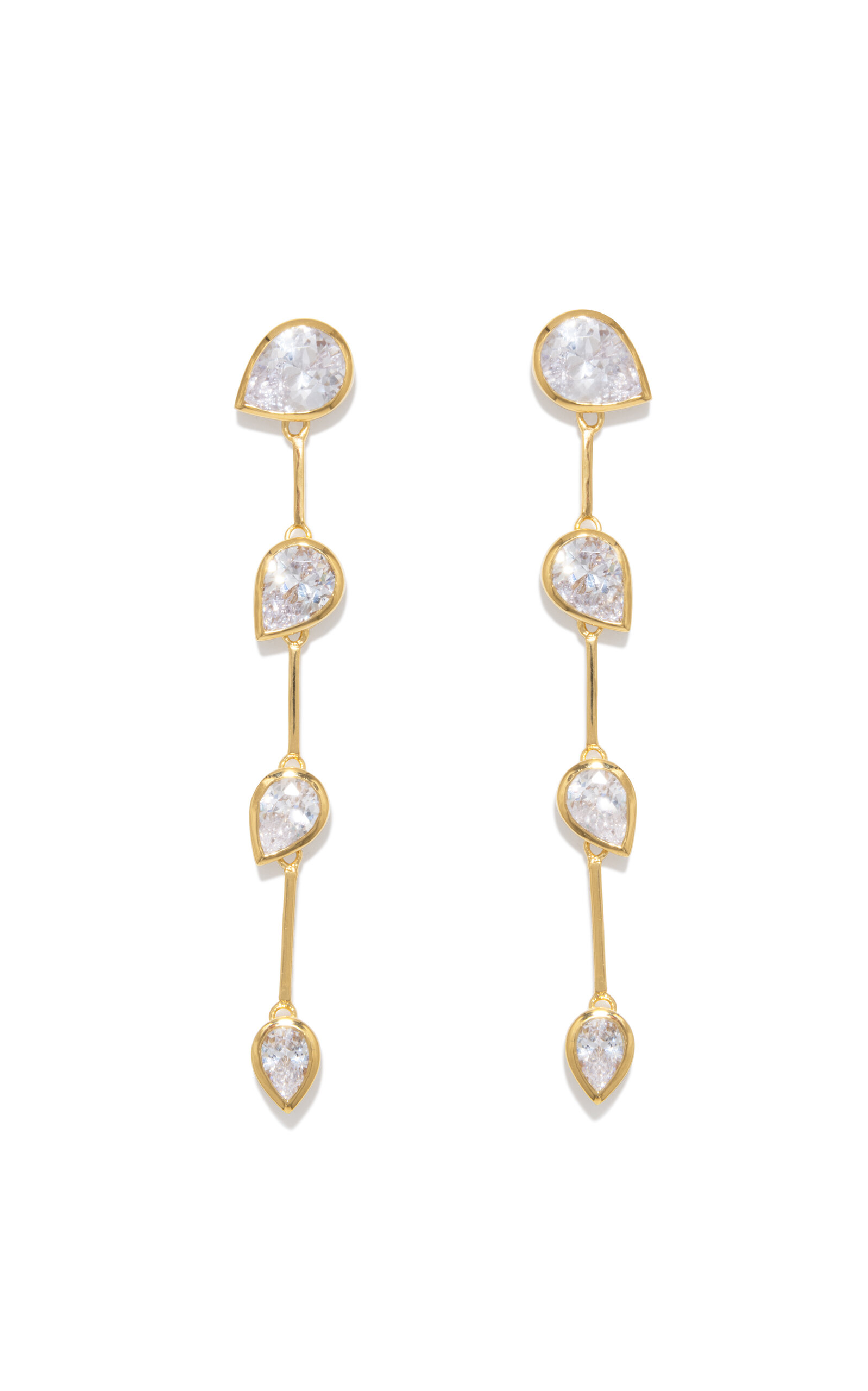Crystal and 18k Gold-Plated Drop Earrings