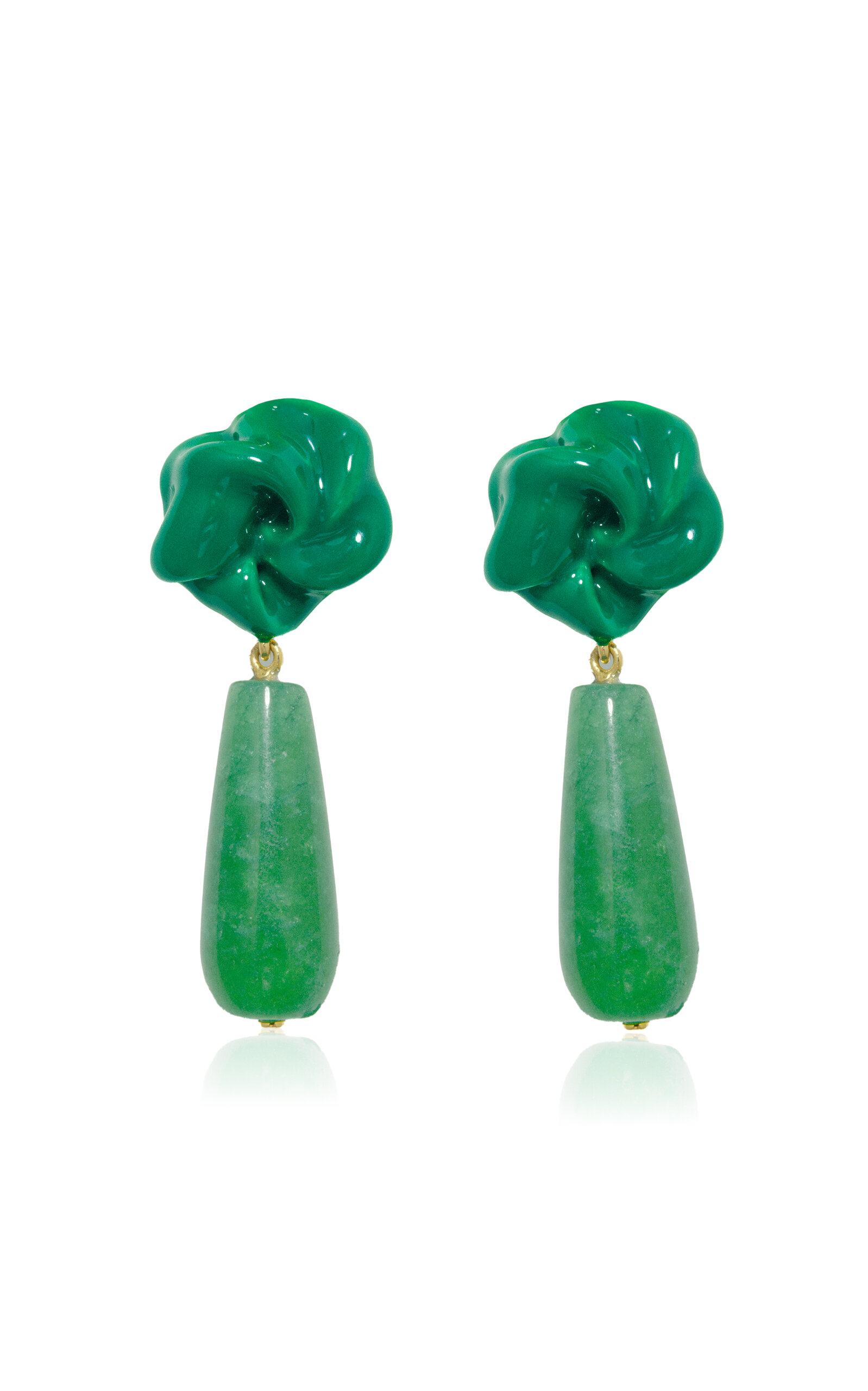 The Depths of Time Enamel and Chalcedony Drop Earrings