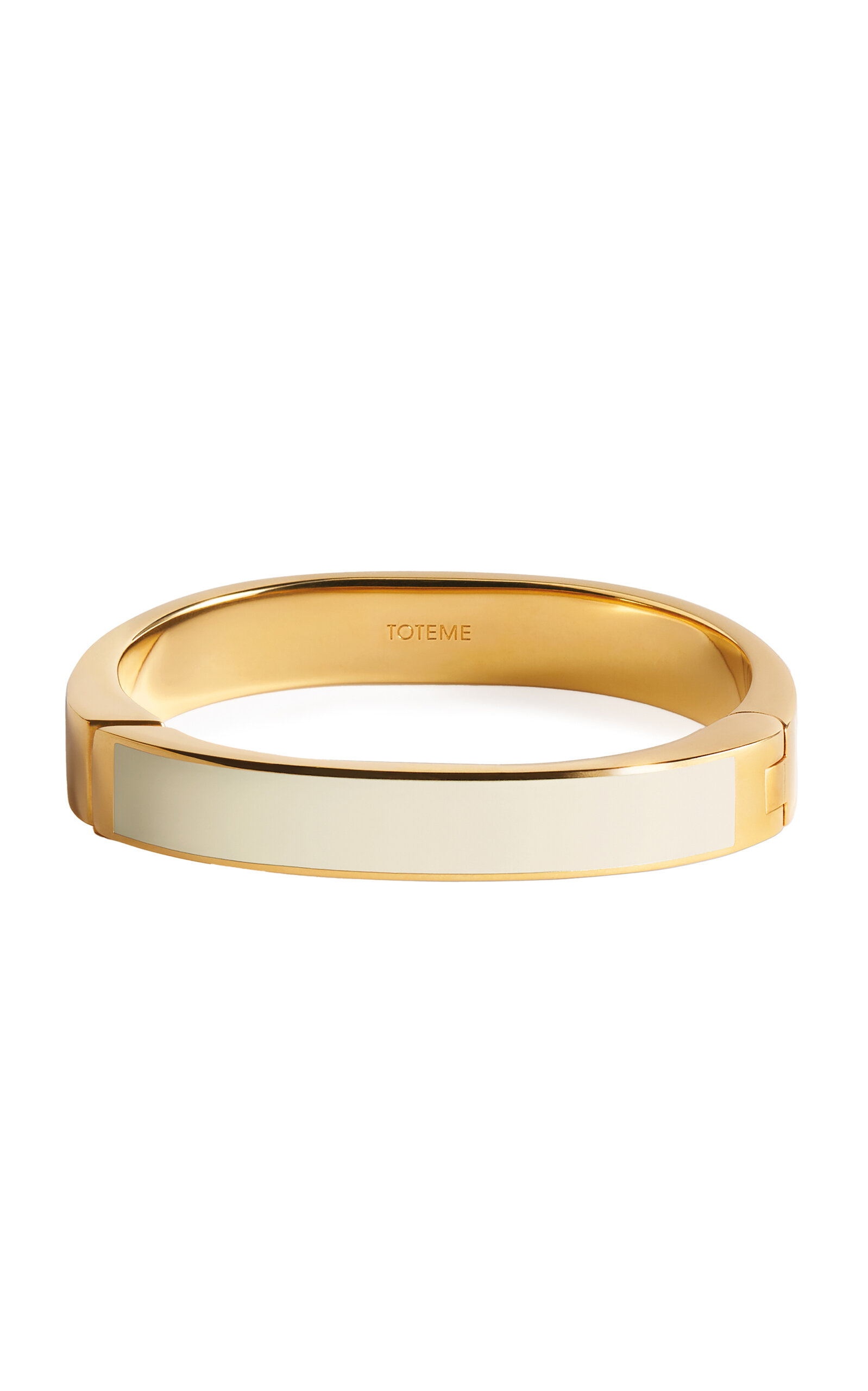 Toteme Signature Enameled 18K Gold-Plated Bracelet - White - Moda Operandi - Women's Jewelry And Watches