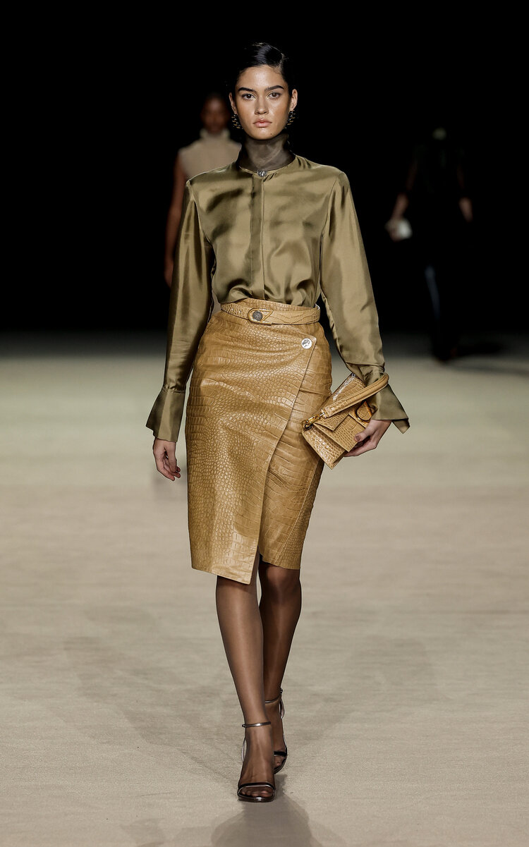 Carla Zampatti Silk Shirt In Green