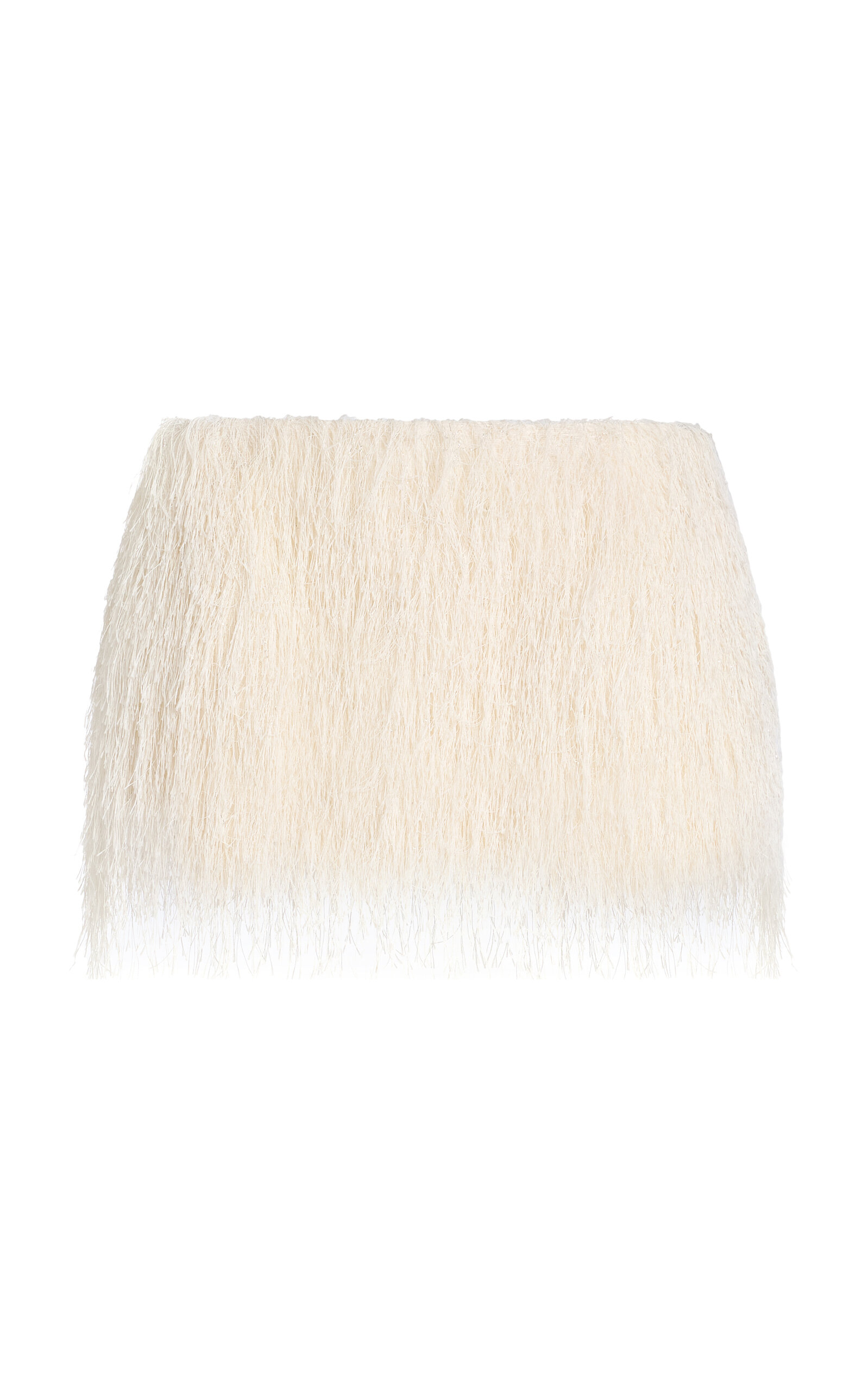 Carla Zampatti Fringed Knit Mini Skirt - White