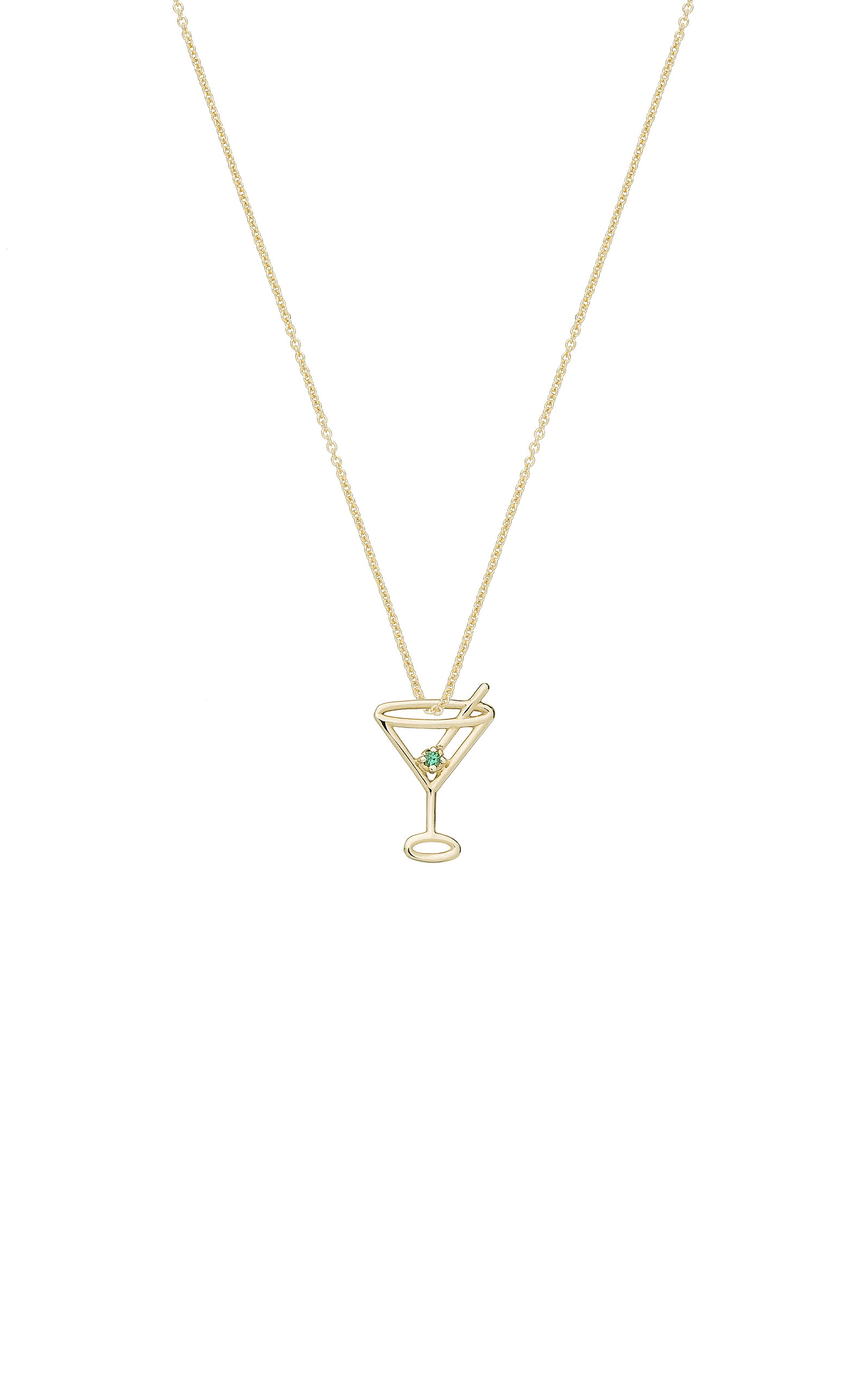 Martini 9K Yellow Emerald Necklace
