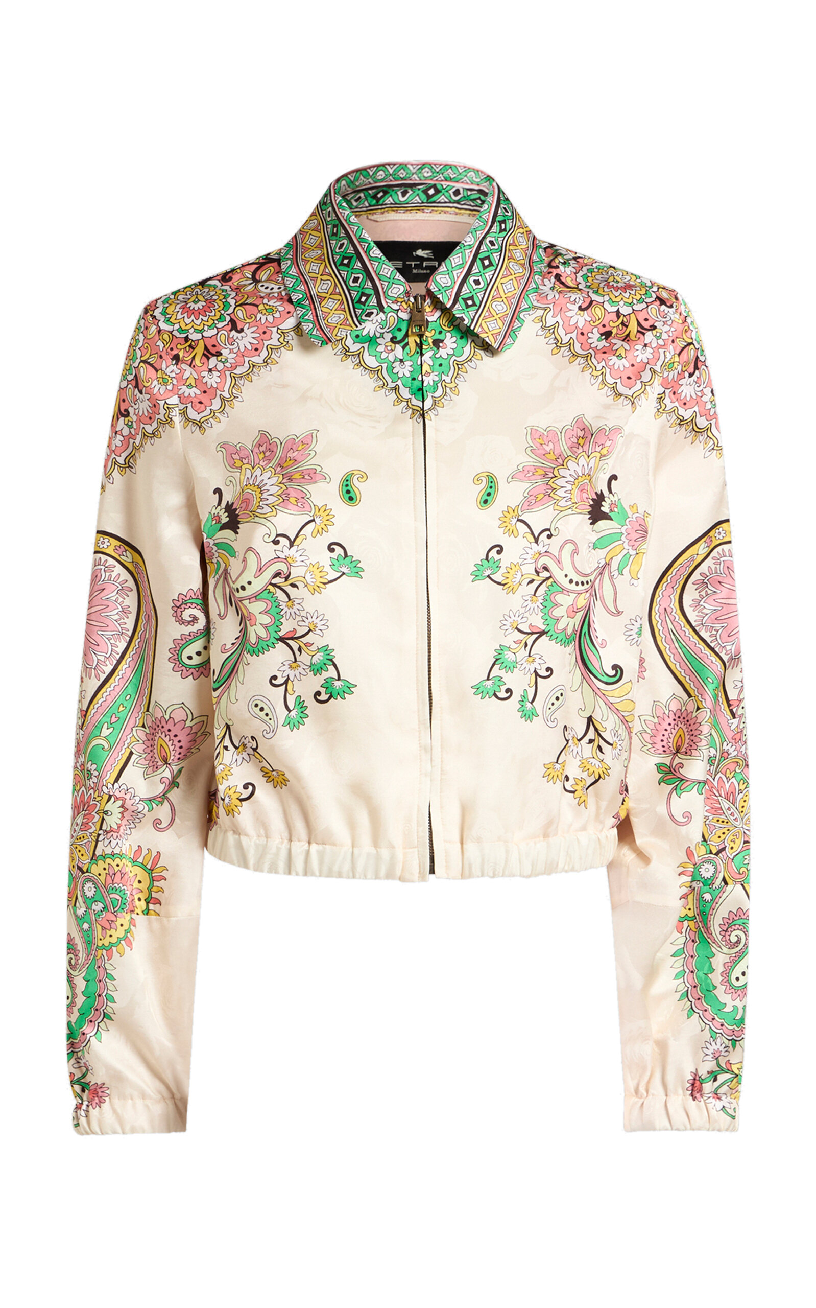 Etro Printed Silk-Blend Bomber Jacket - Women's Clothing