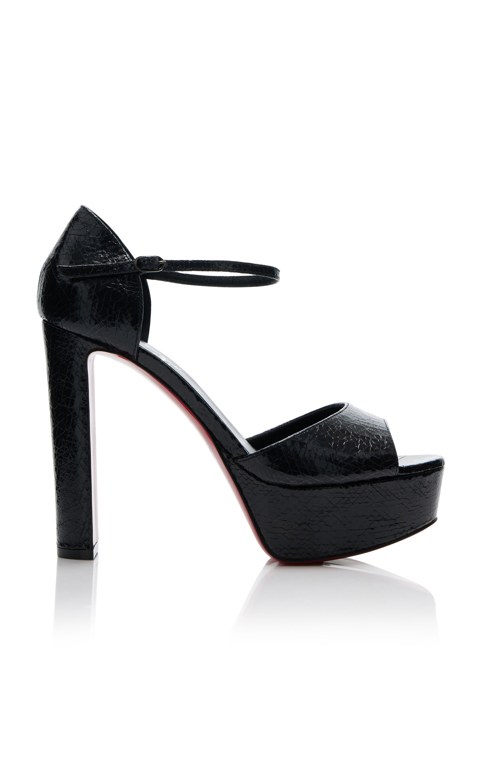 Christian Louboutin Sandaloo Suede Red Sole Platform Sandals In Black