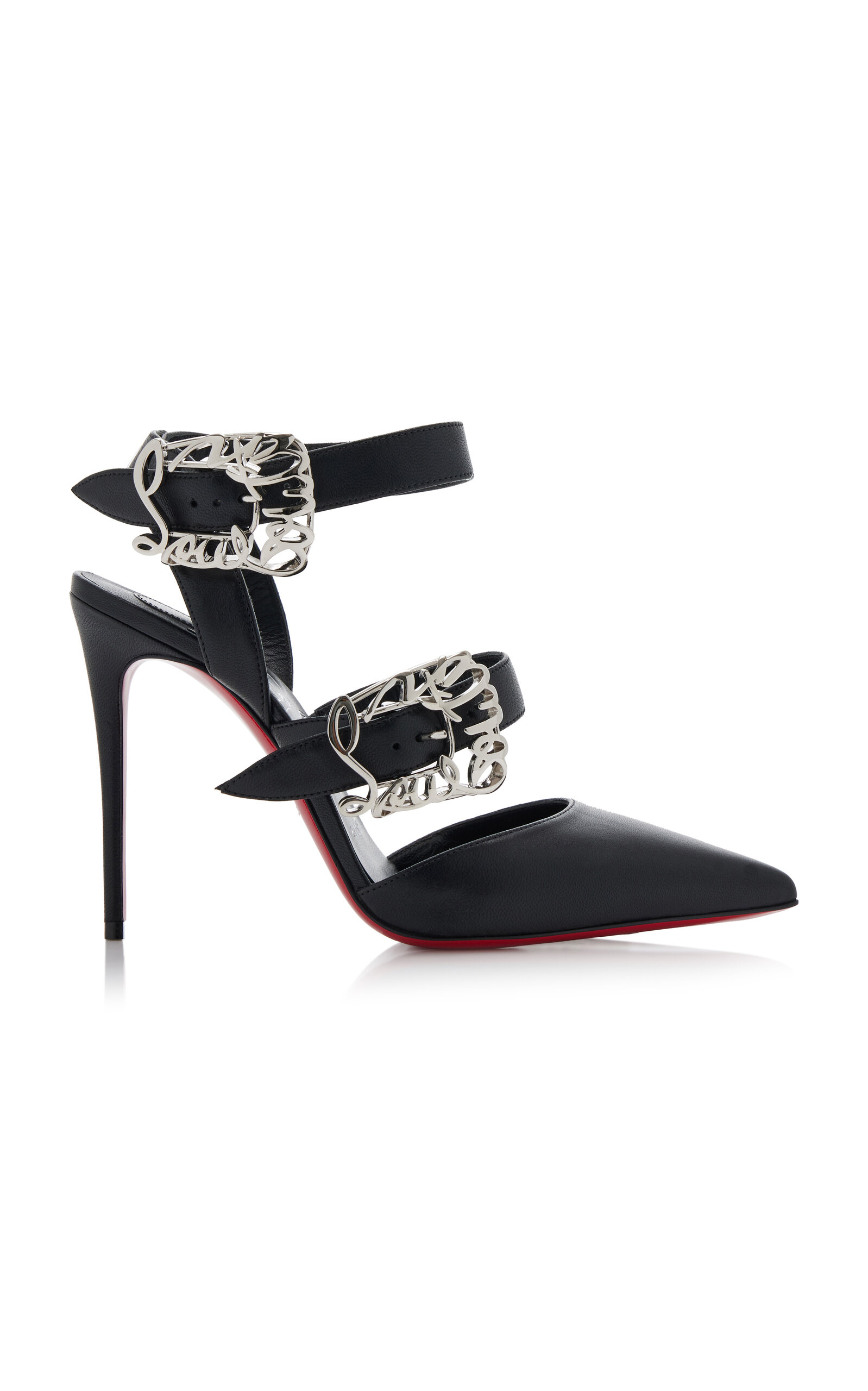 Christian Louboutin Giddylina 100mm Buckle-Detailed Leather Pumps