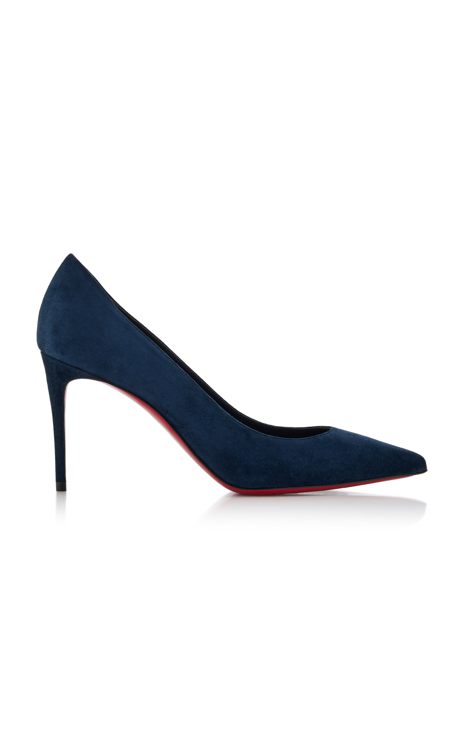 Christian Louboutin Kate Suede Red Sole Classic Pumps In Blue