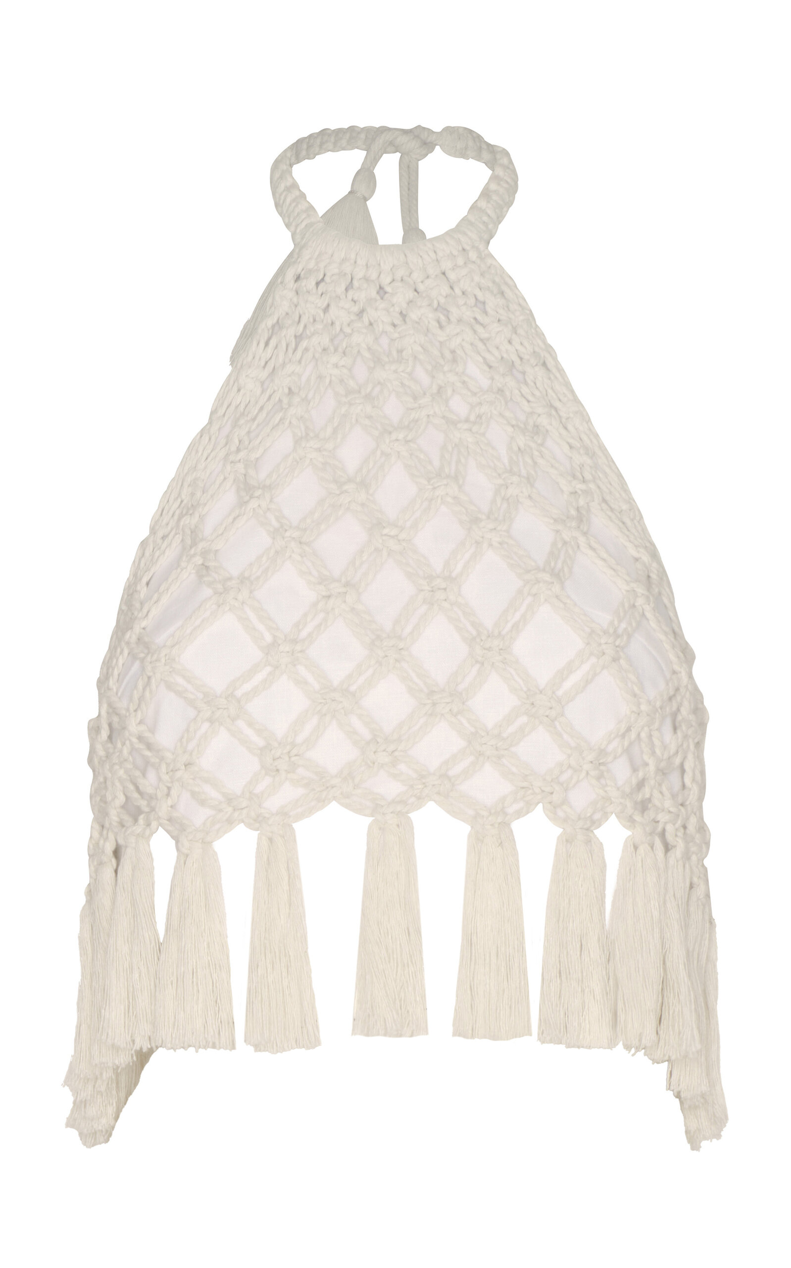 Andres Otalora A-Mar Handmade Macrame Cotton-Linen Top