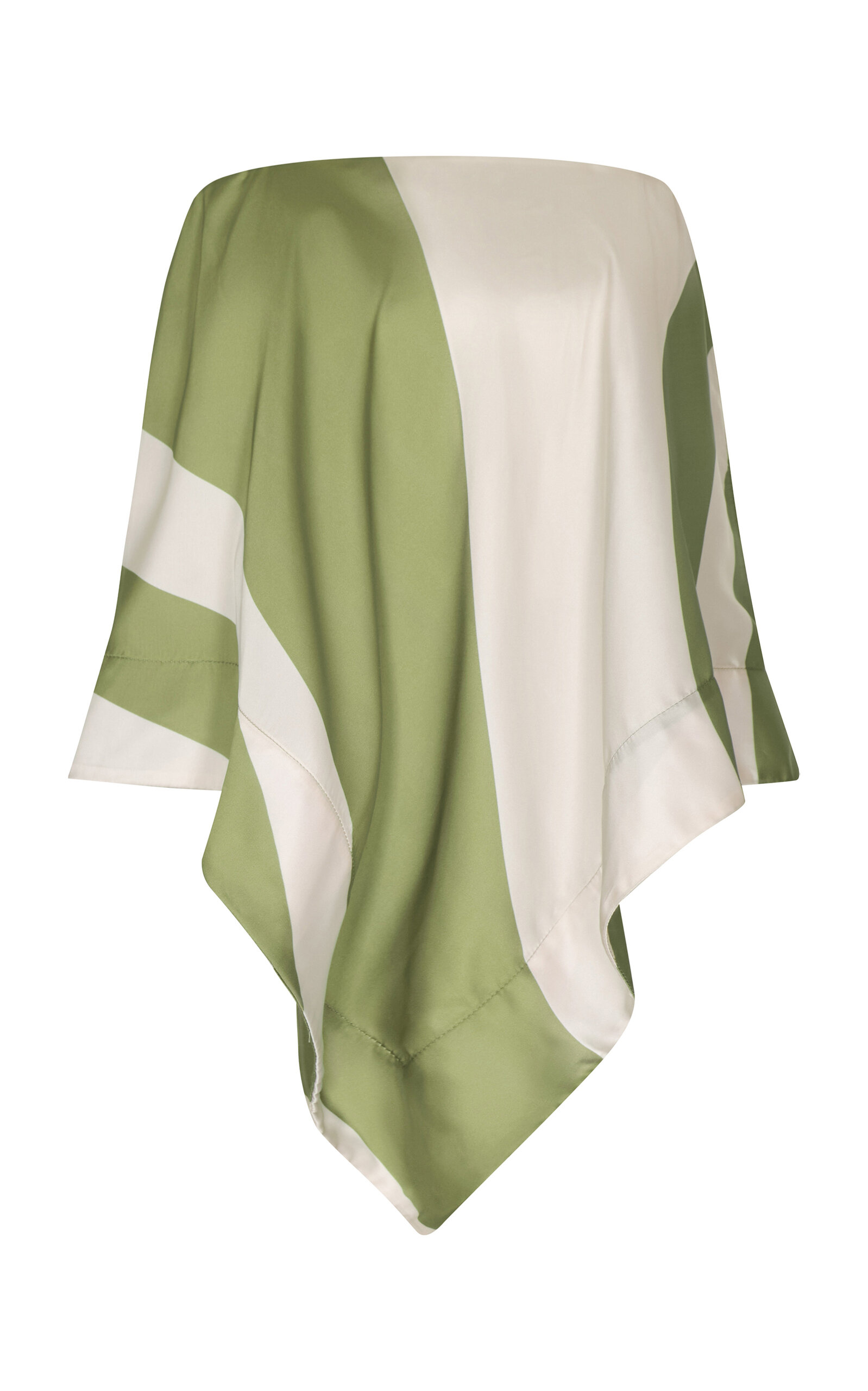 Andres Otalora Luana Strapless Satin Scarf Top - Green