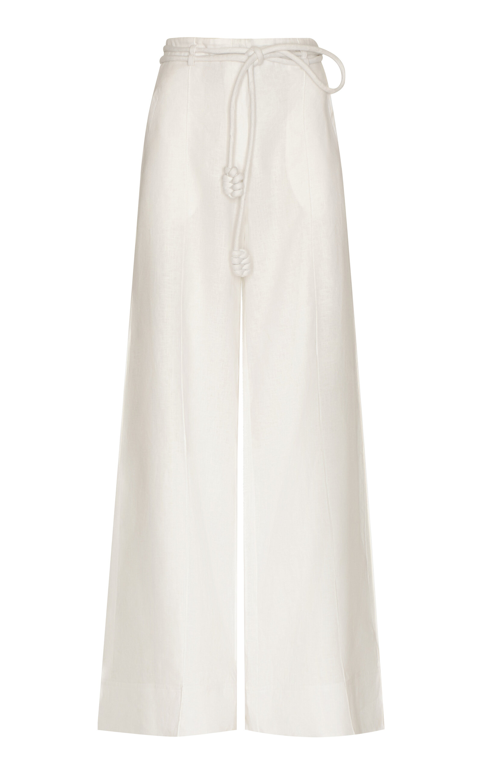 Andres Otalora Frente Al Sol Pleated Linen Wide-Leg Pants