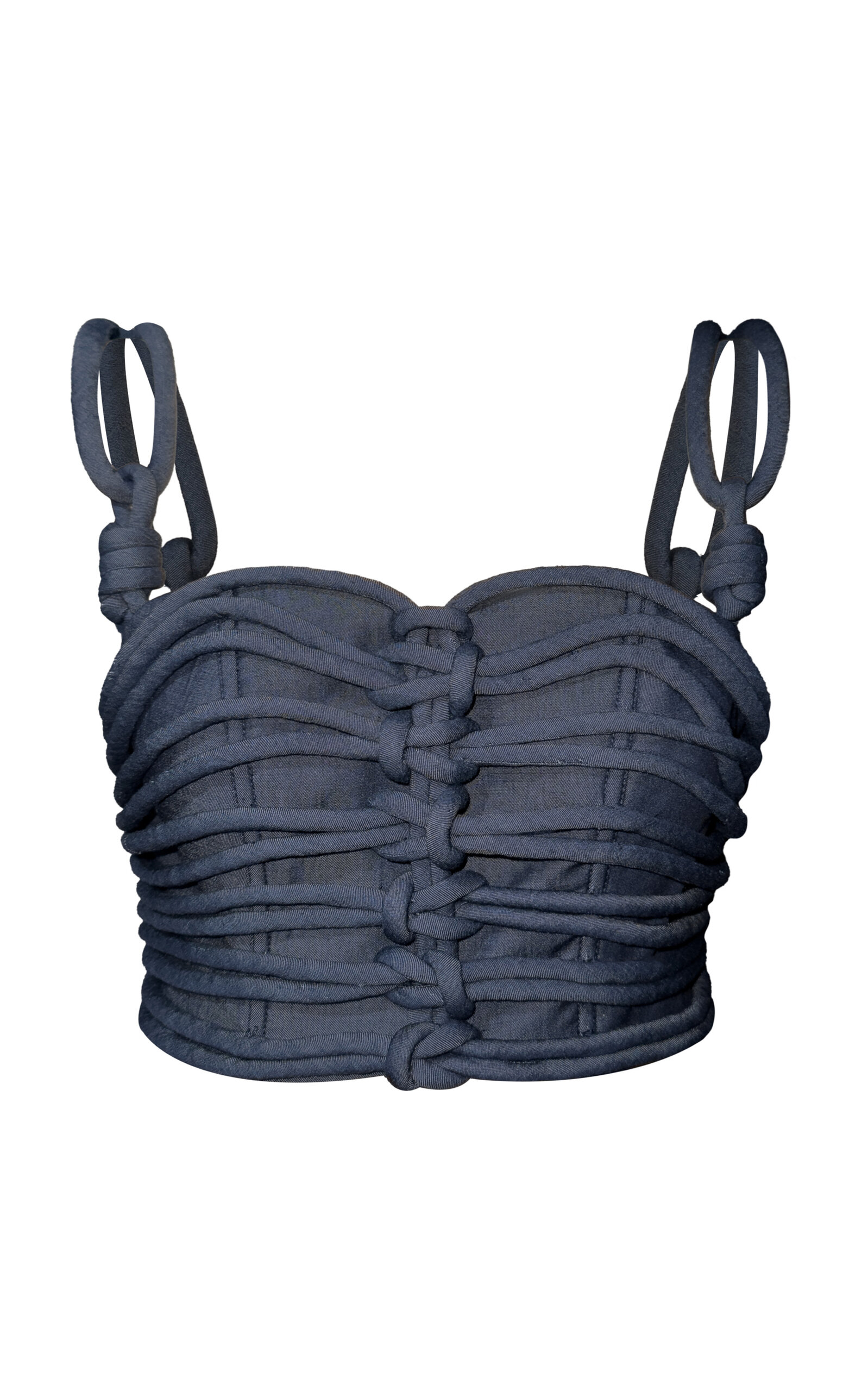 Andres Otalora Redes Knotted Tencel Crop Top - Men's Clothing