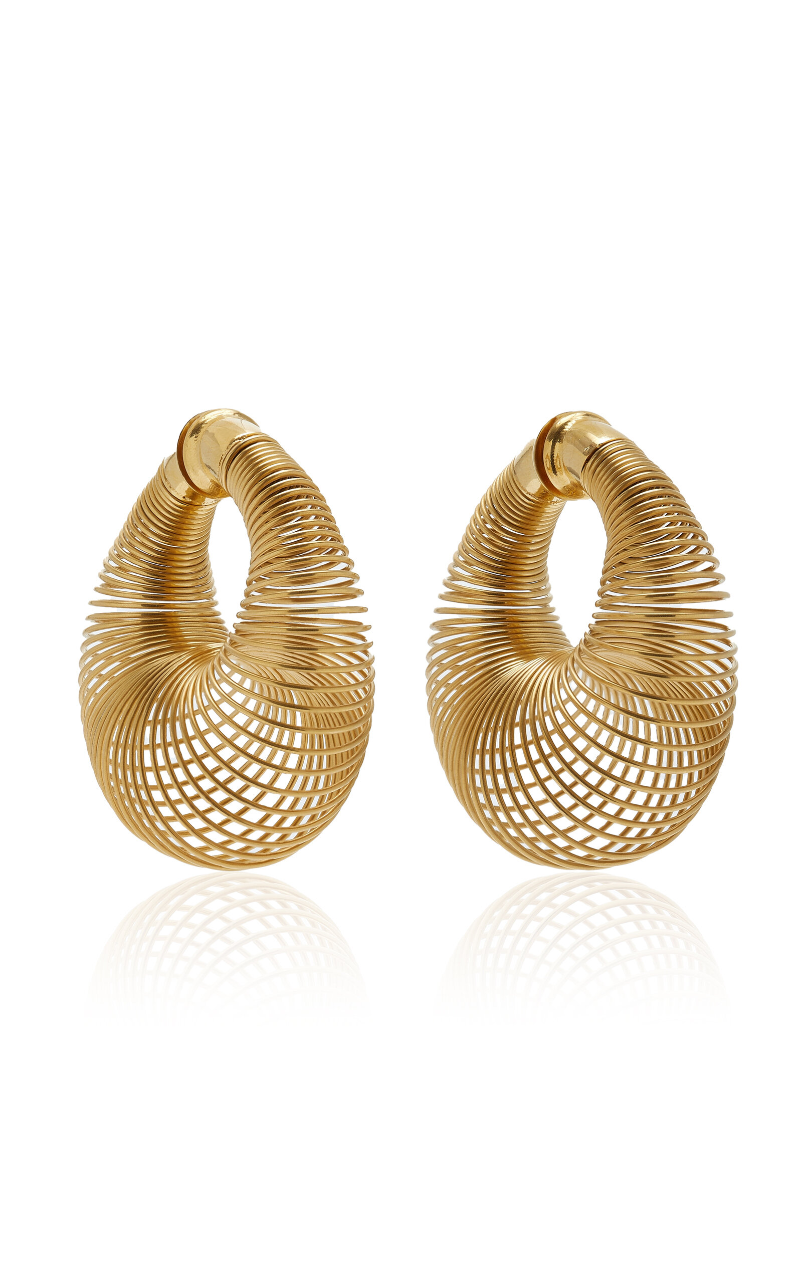Alaïa Spiral Silver-tone Hoop Earrings In Gold