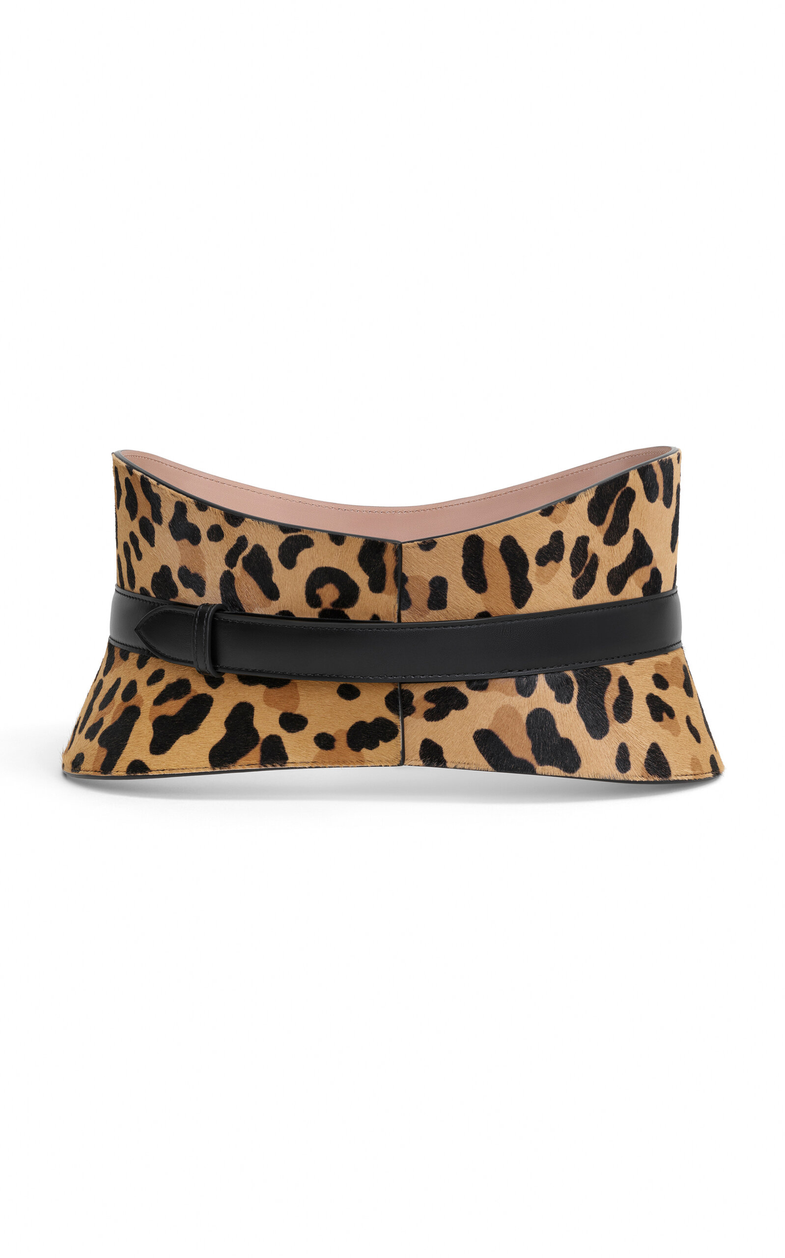 Alaïa Leather-trimmed Leopard-print Calf Hair Waist Belt In Animal