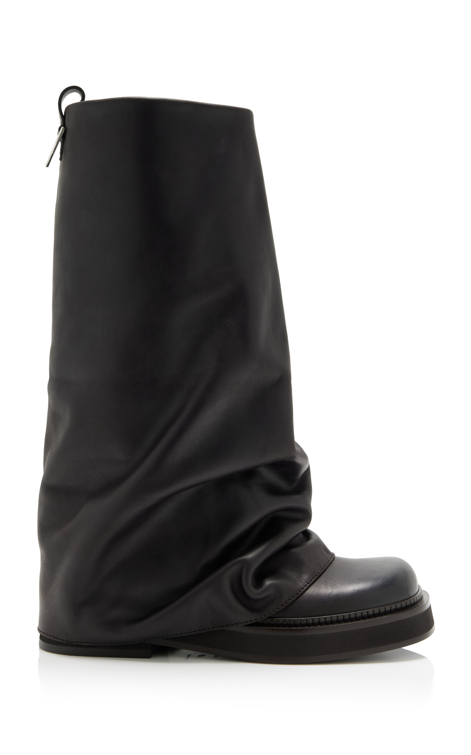 Attico Stylish Combat Boots With Square Toe Design In Brown
