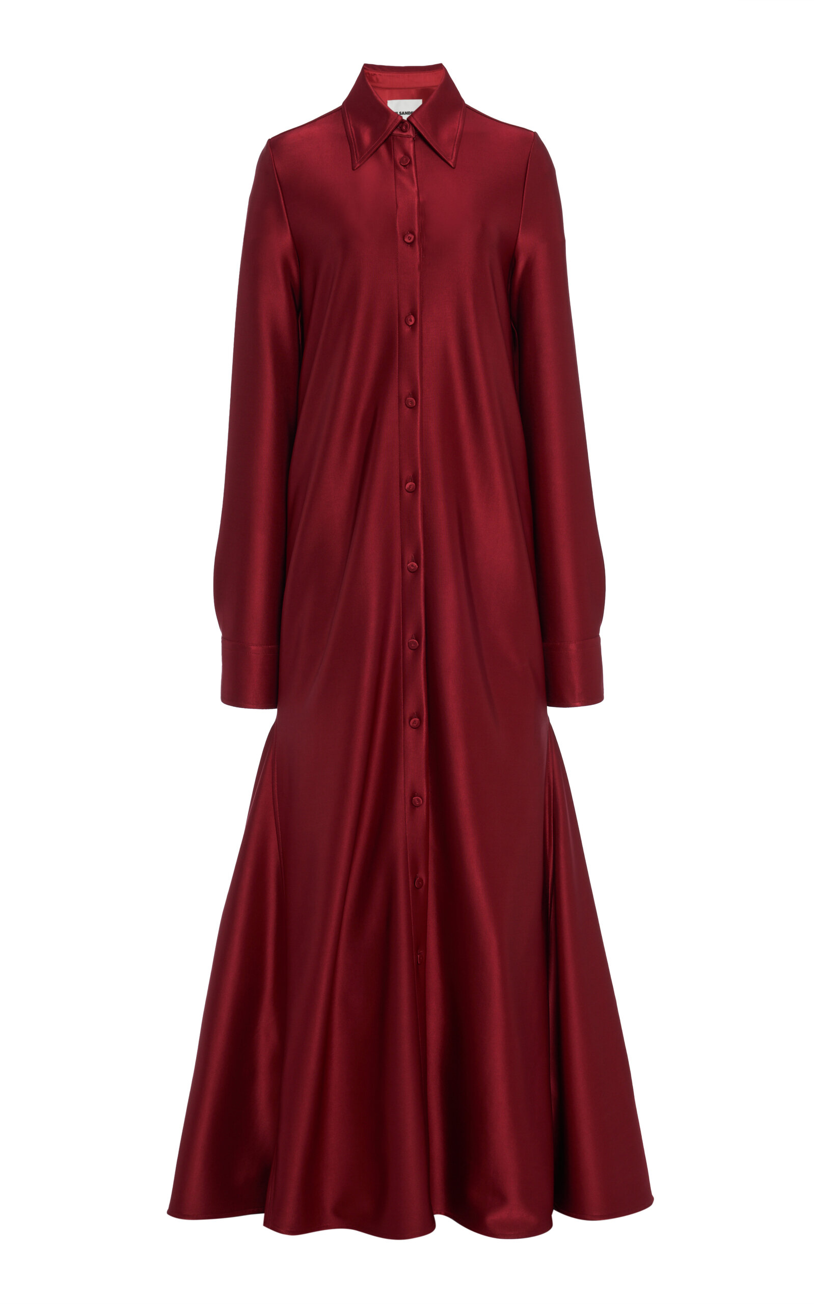 Jil Sander Satin Maxi Shirt Dress