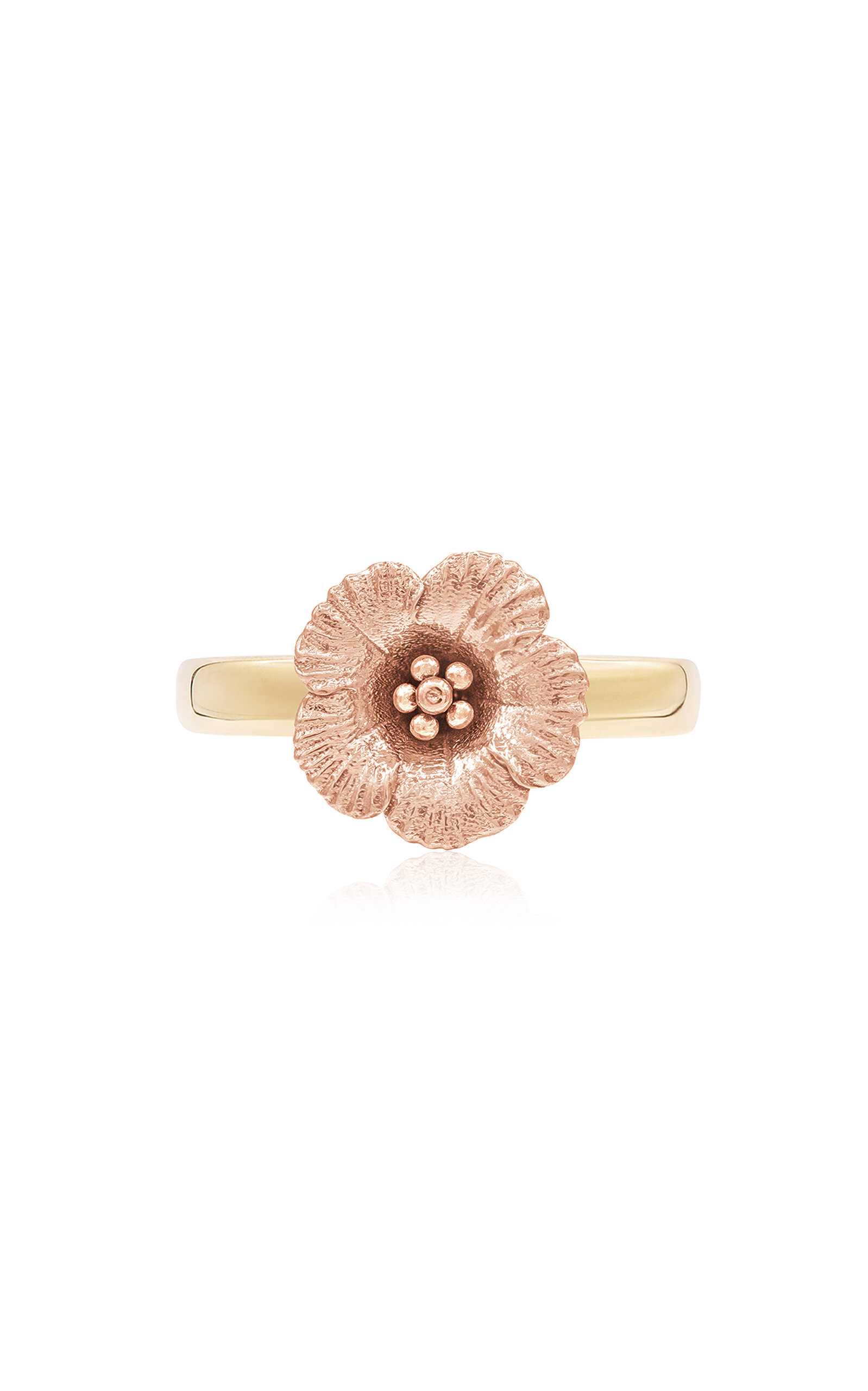 Bernard James Flora Maxi 14k Rose Gold Ring In Light Pink