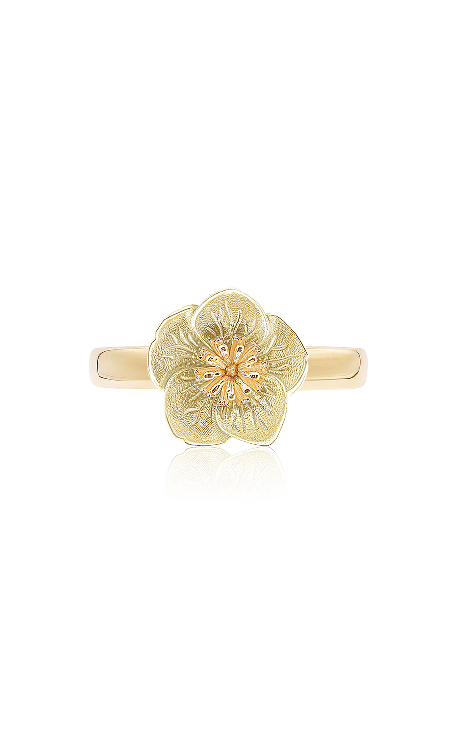 Bernard James Maxi Flora 14k Yellow And Green Gold Ring In Gold