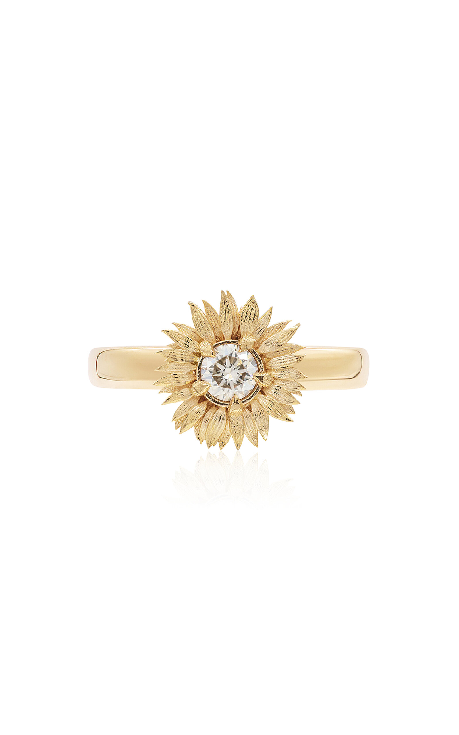 Bernard James Maxi Flora 14k Yellow Gold Diamond Ring In Gold