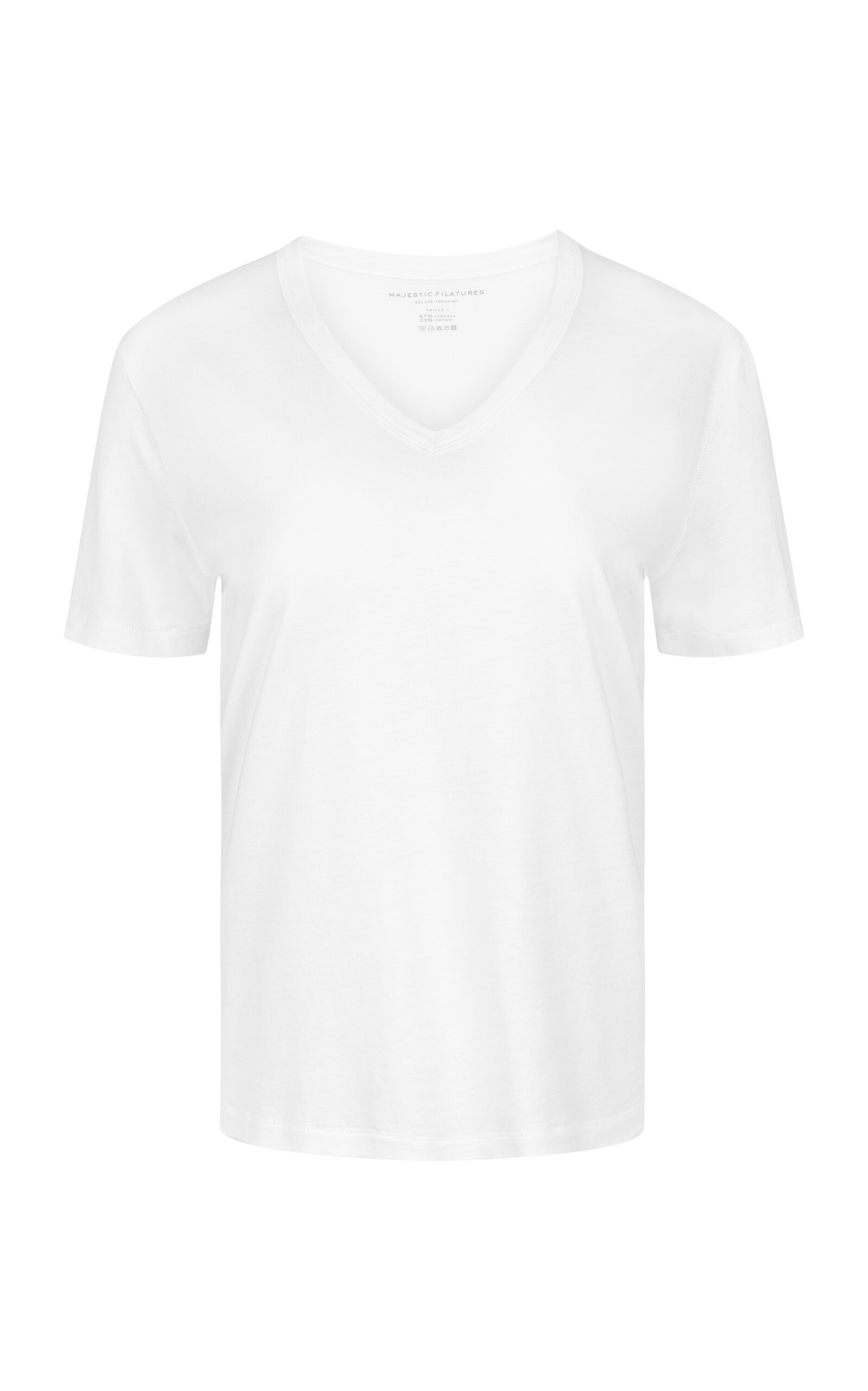 Shop Majestic Jersey V-neck T-shirt In White