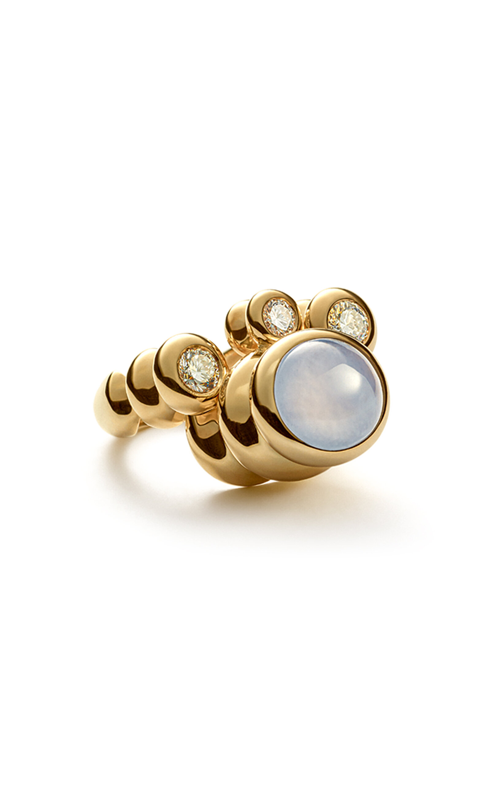 18k Yellow Gold Constantin Ring with Chalcedony and Diamond