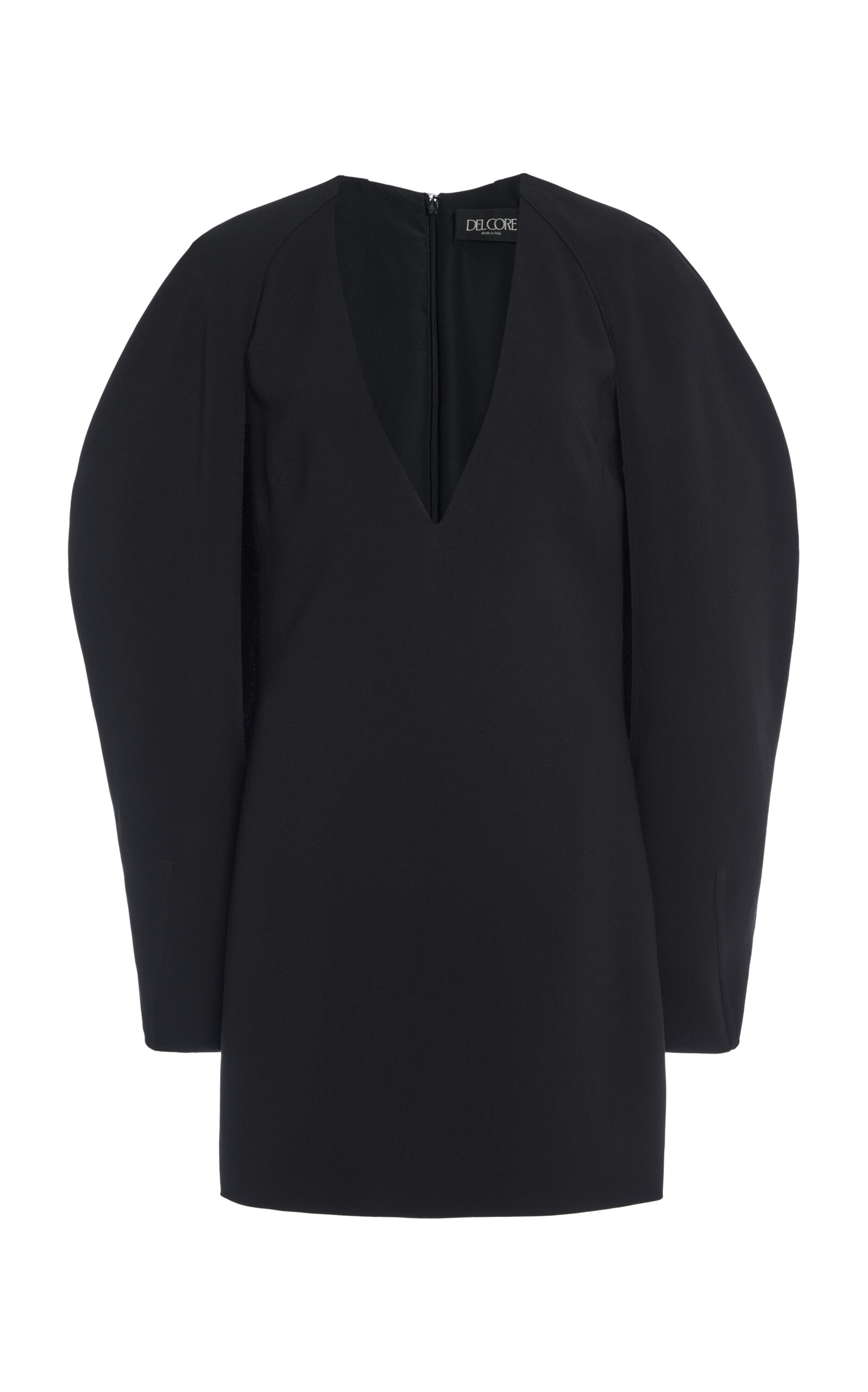 Del Core Slit-Detailed Crepe Mini Dress - Black