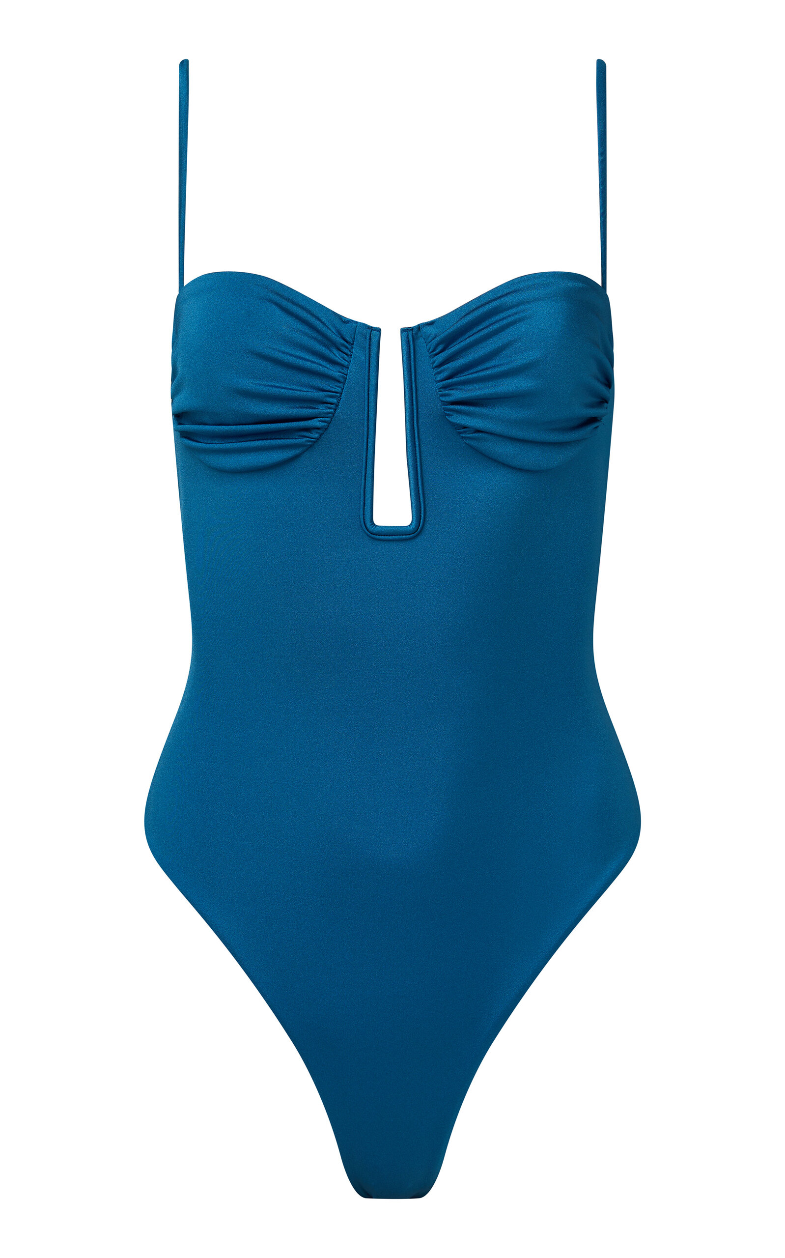 Onia Giselle Ruched One-Piece Swimsuit - Blue - XS