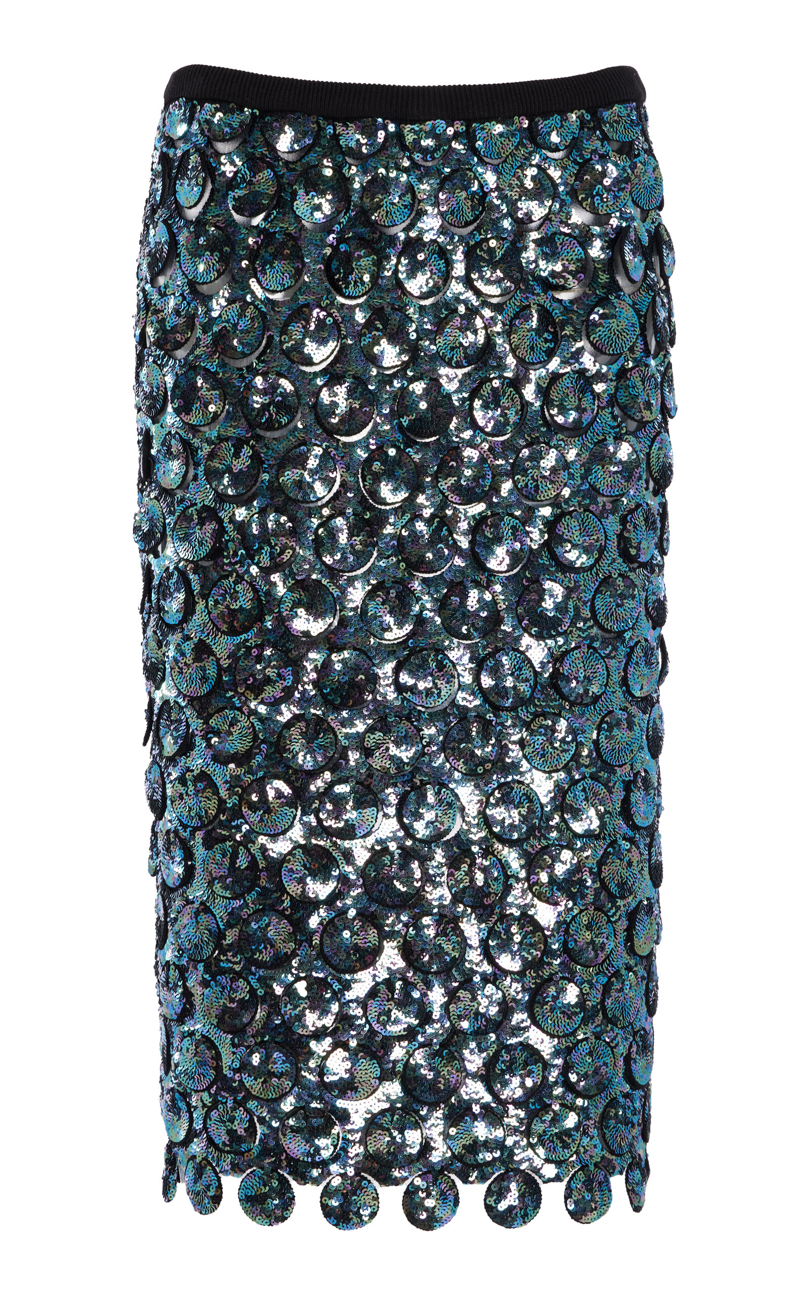 Christopher Esber Photon Sequined Crochet Midi Skirt In Multi